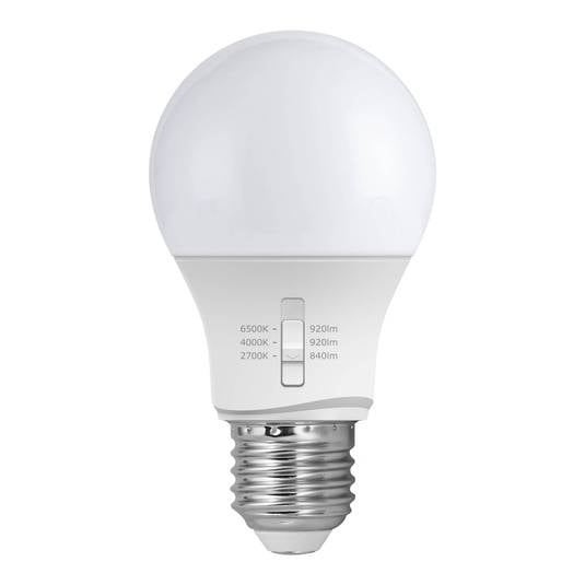 E27 8,5W LED žárovka A60 CCT 2 700/4 000/6 500 K