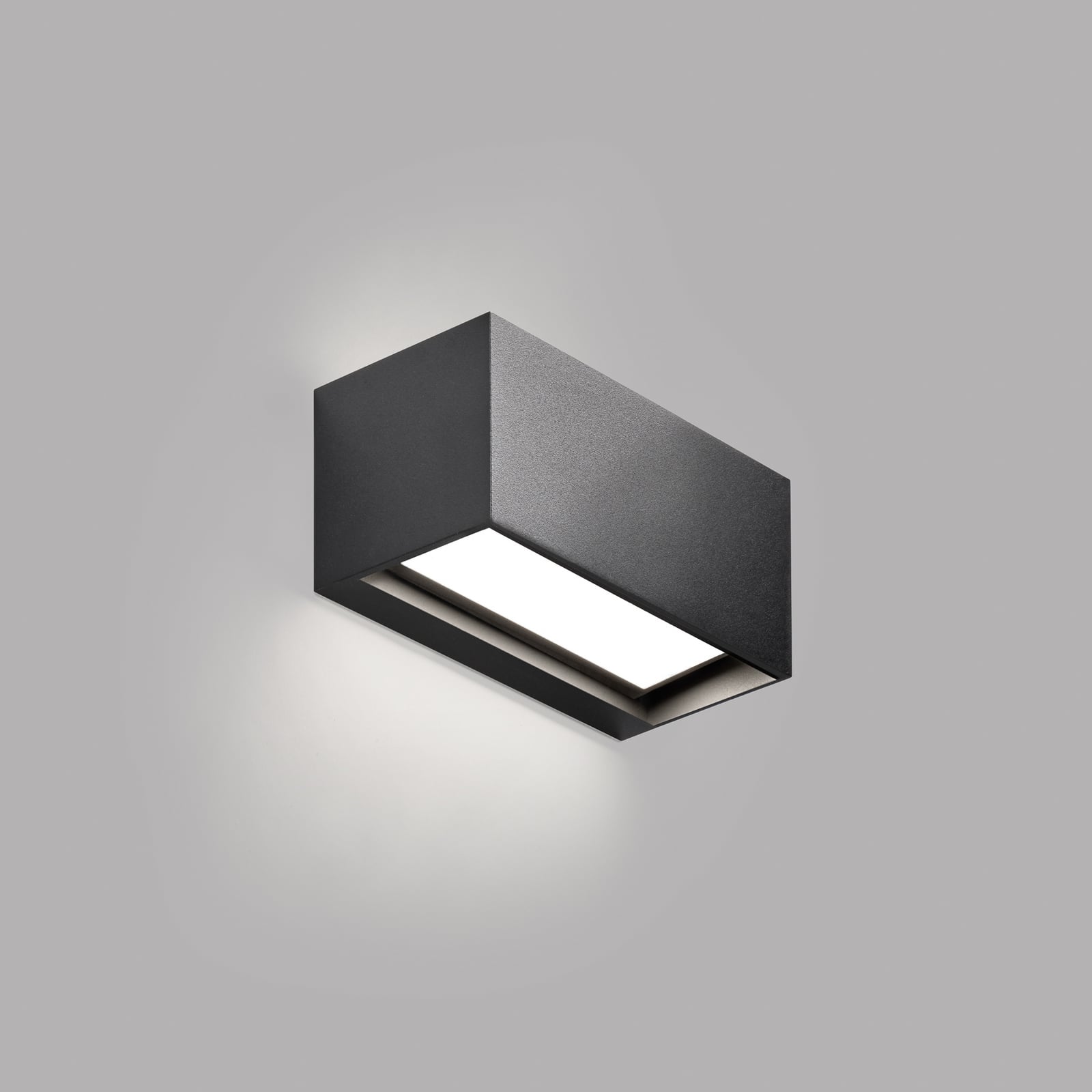 Aplique de pared LED Linea W1 negra 15 cm, CCT, IP54 - Light-Point