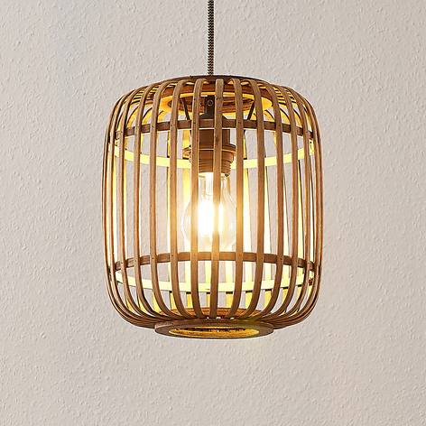 Lindby Marly Pendelleuchte, Rattan, einflammig