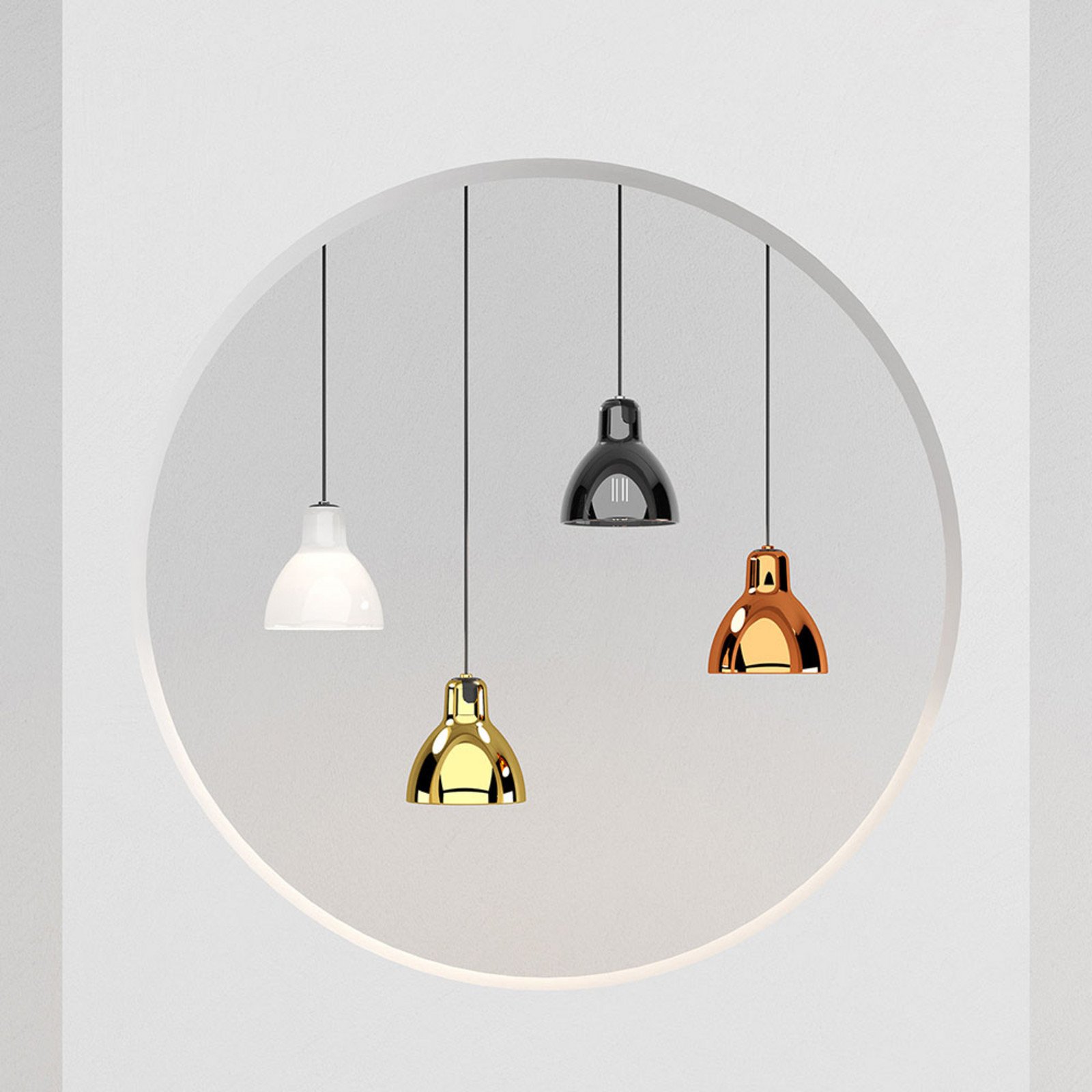 Rotaliana Luxy H5 Glam lampă susp. negru/auriu - Camera de zi / sufragerie - design - negru metalic auriu lucios - Sticlă