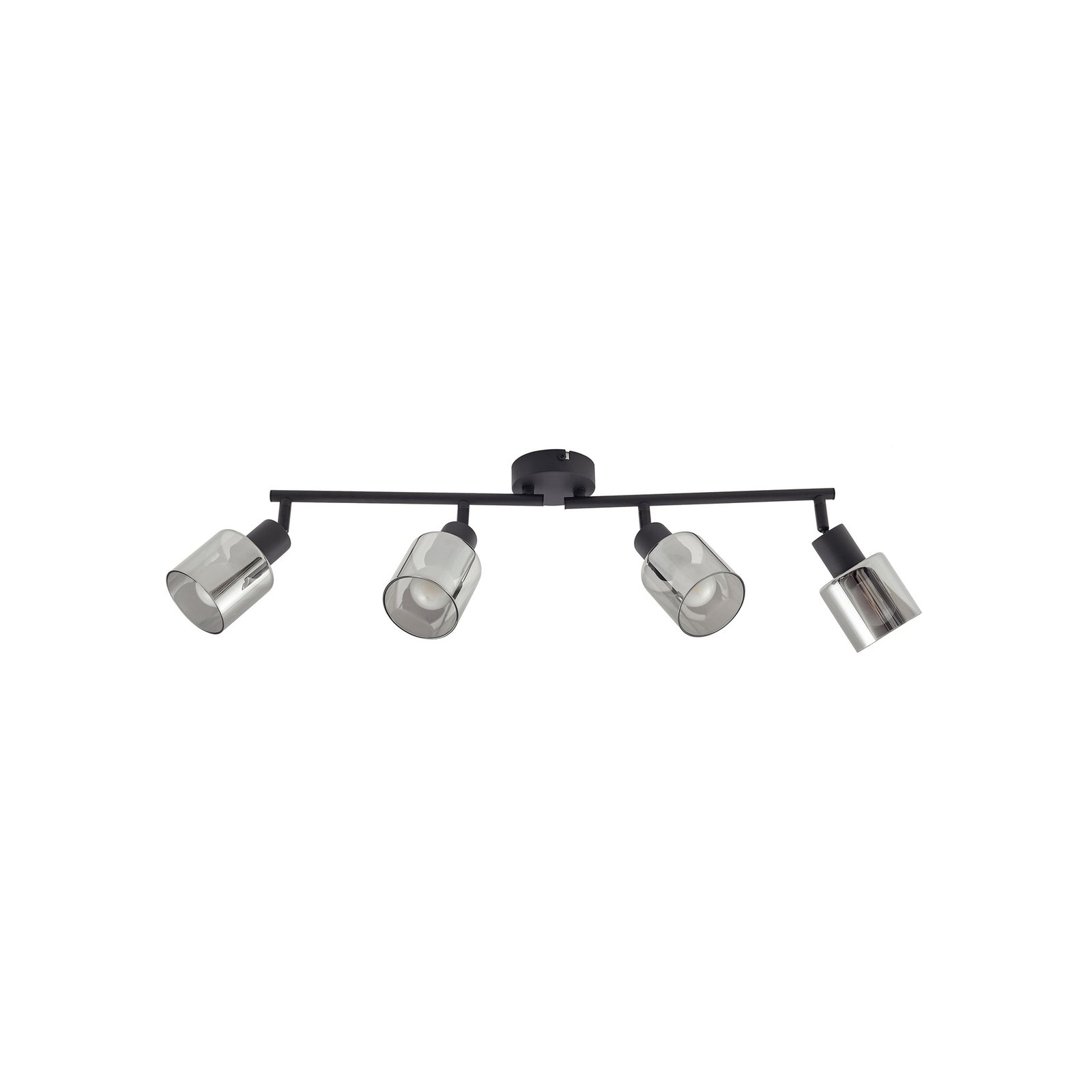 Lindby ceiling light Netty, grey, 2-bulb, glass