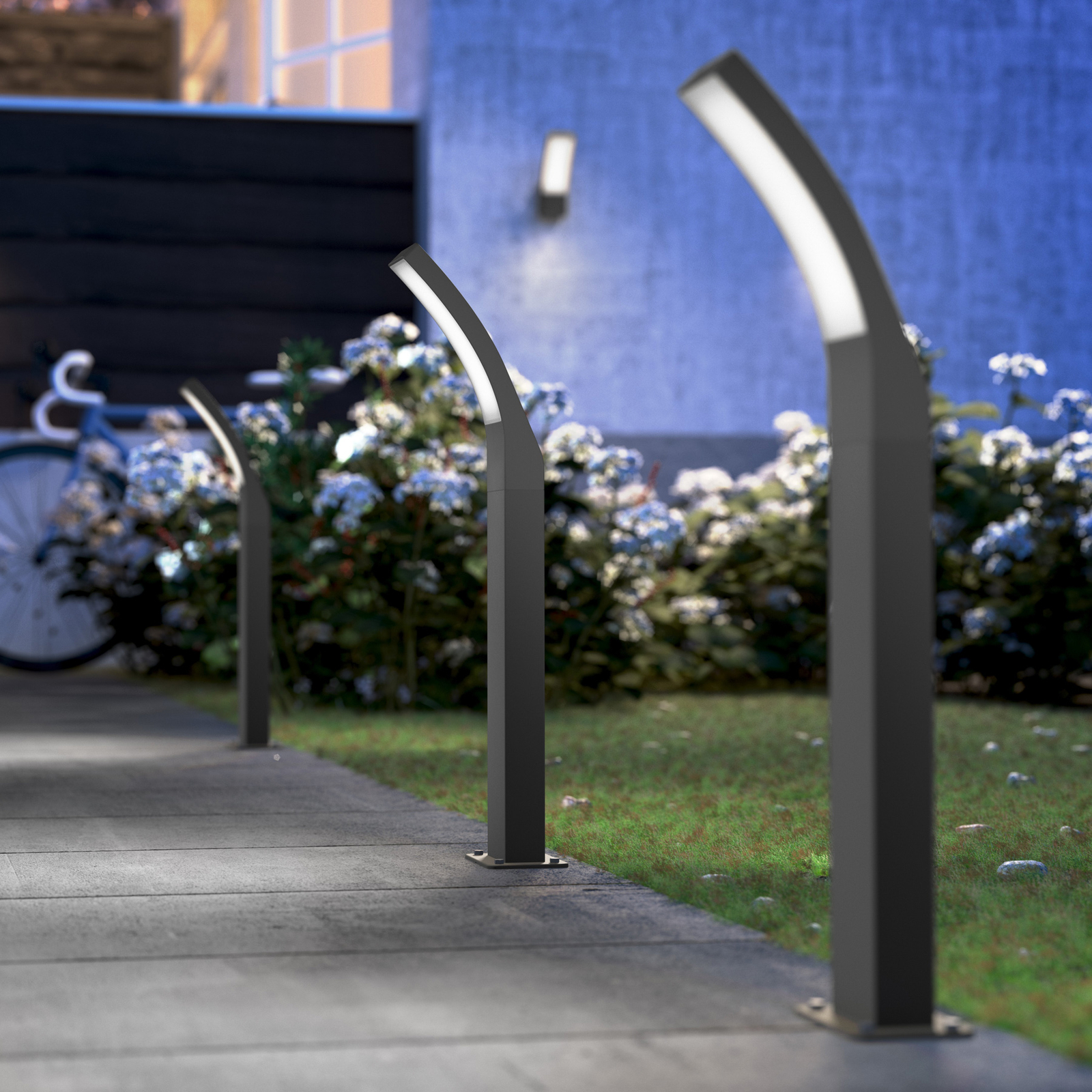Philips LED-Wegelampe Splay, anthrazit, Metall, IP44