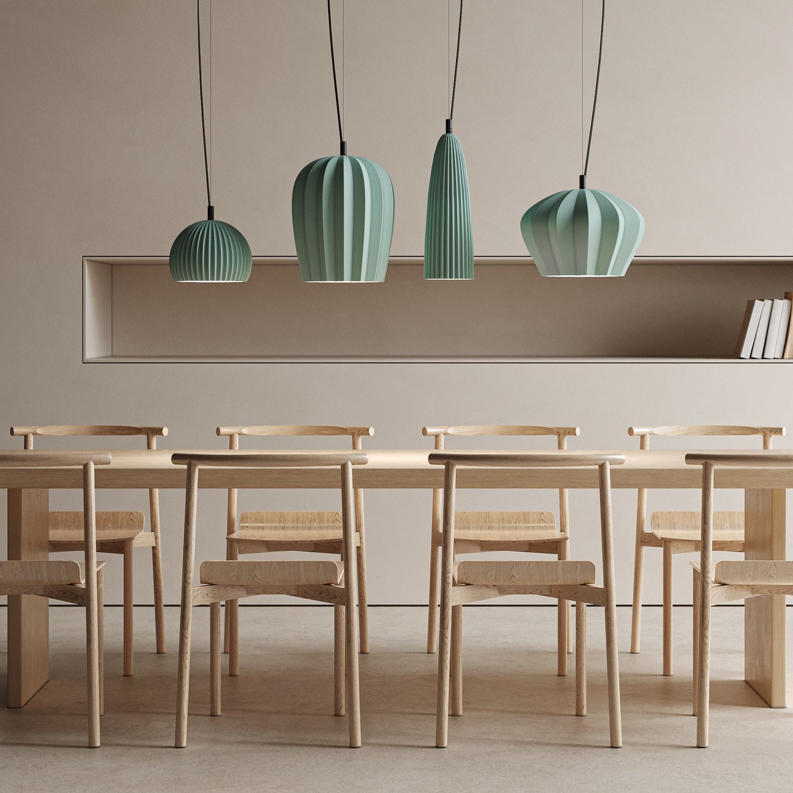 Lampă suspendată Karman Sahara verde salvie Ø 14 cm ceramică E27 - Camera de zi / sufragerie - design
