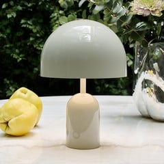 Tom Dixon Lámpara de mesa LED recargable Bell Portable, gris claro, 28 cm