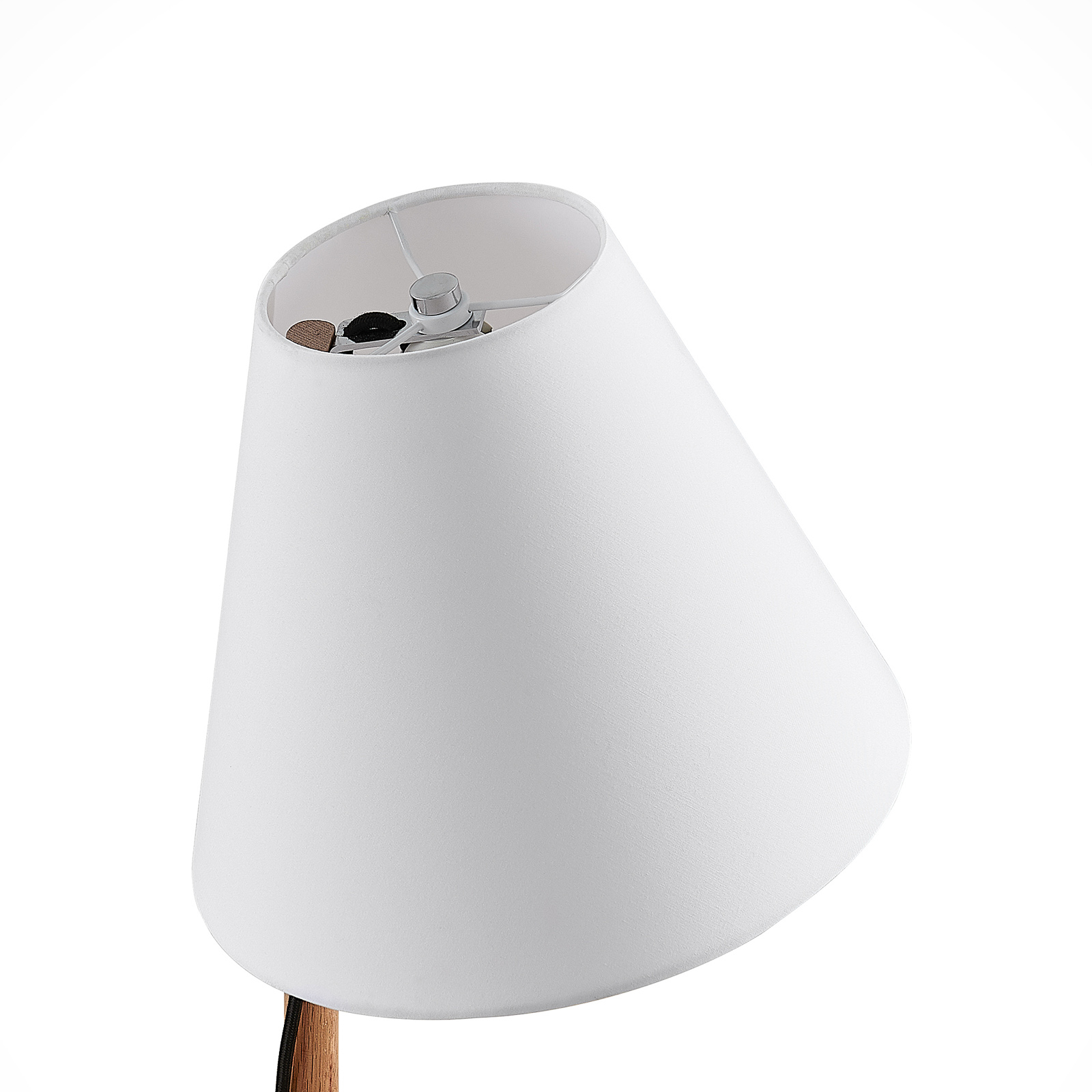Lucande Jinda lampa stołowa, drewniana, biała