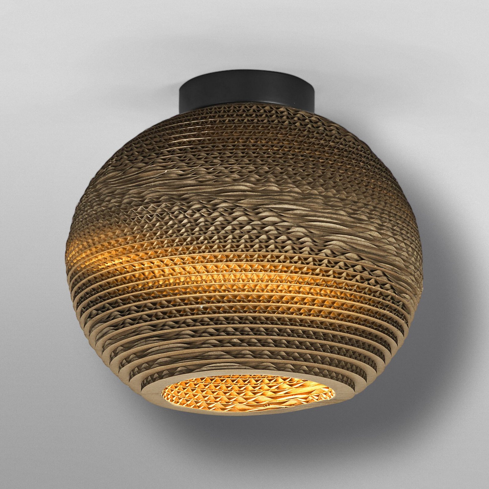 Lampa sufitowa OSRAM BALL, brązowa, Ø 26 cm, tektura falista, E27