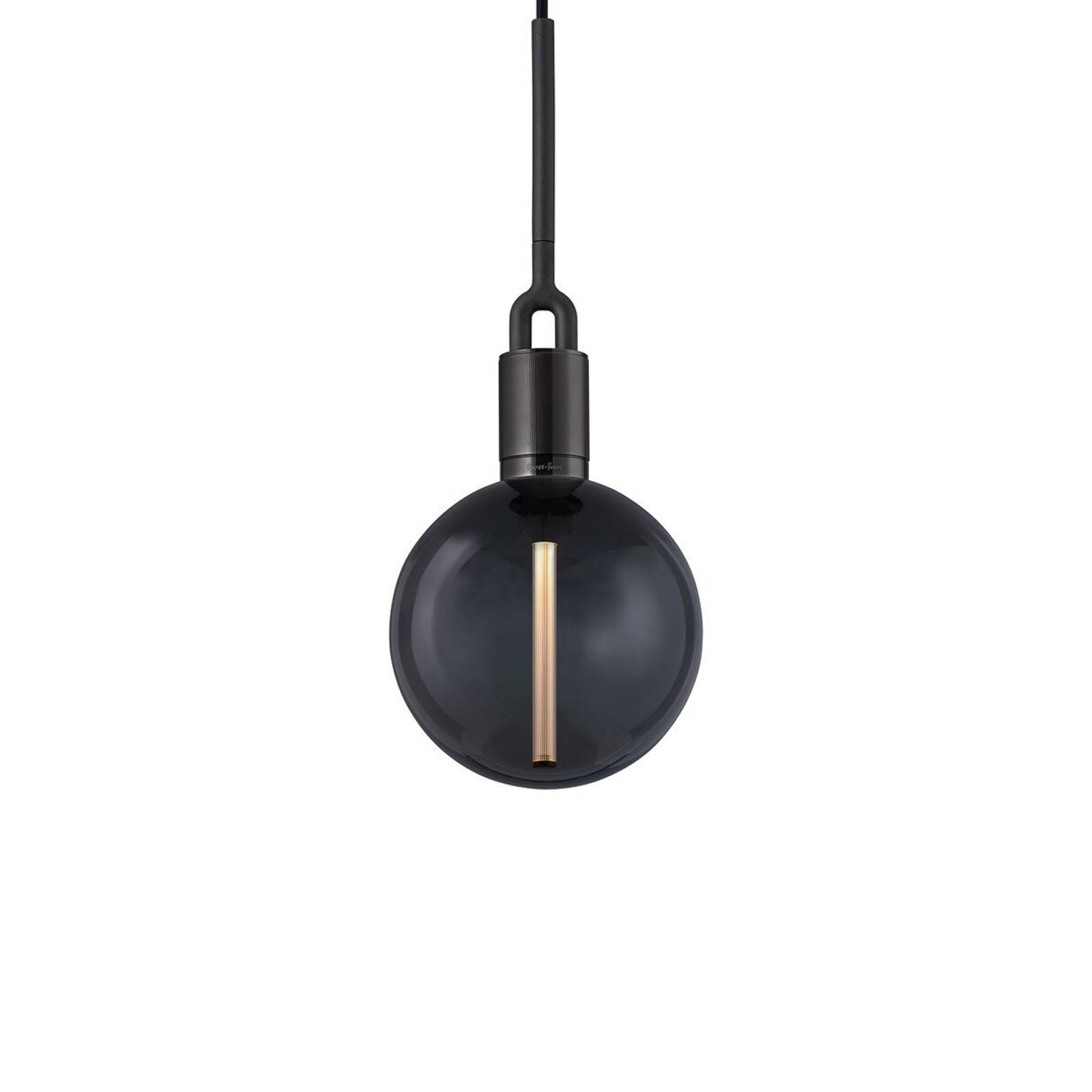 Buster + Punch Forked pendant Ø20cm gunmetal/smoke, for Living / Dining Room, steel, glass, E27, 7.5 W, H: 19.8 cm