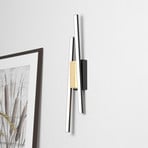 Panagria LED φωτιστικό τοίχου, μαύρο με ξύλινη λεπτομέρεια