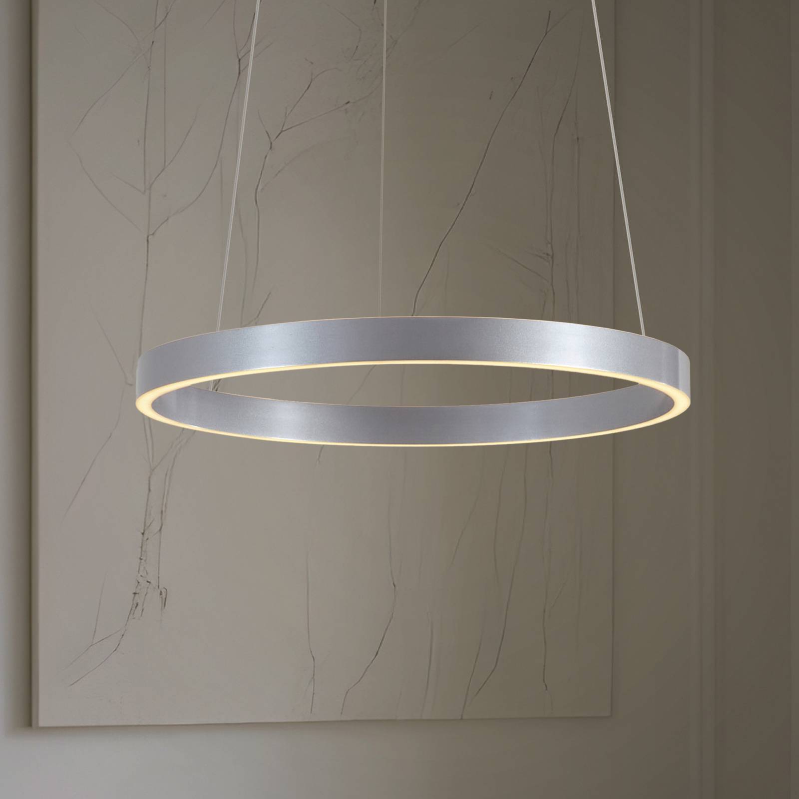 Lucande LED-Hängeleuchte Yonam, Ø 60 cm, 1-flg., alu, CCT günstig online kaufen