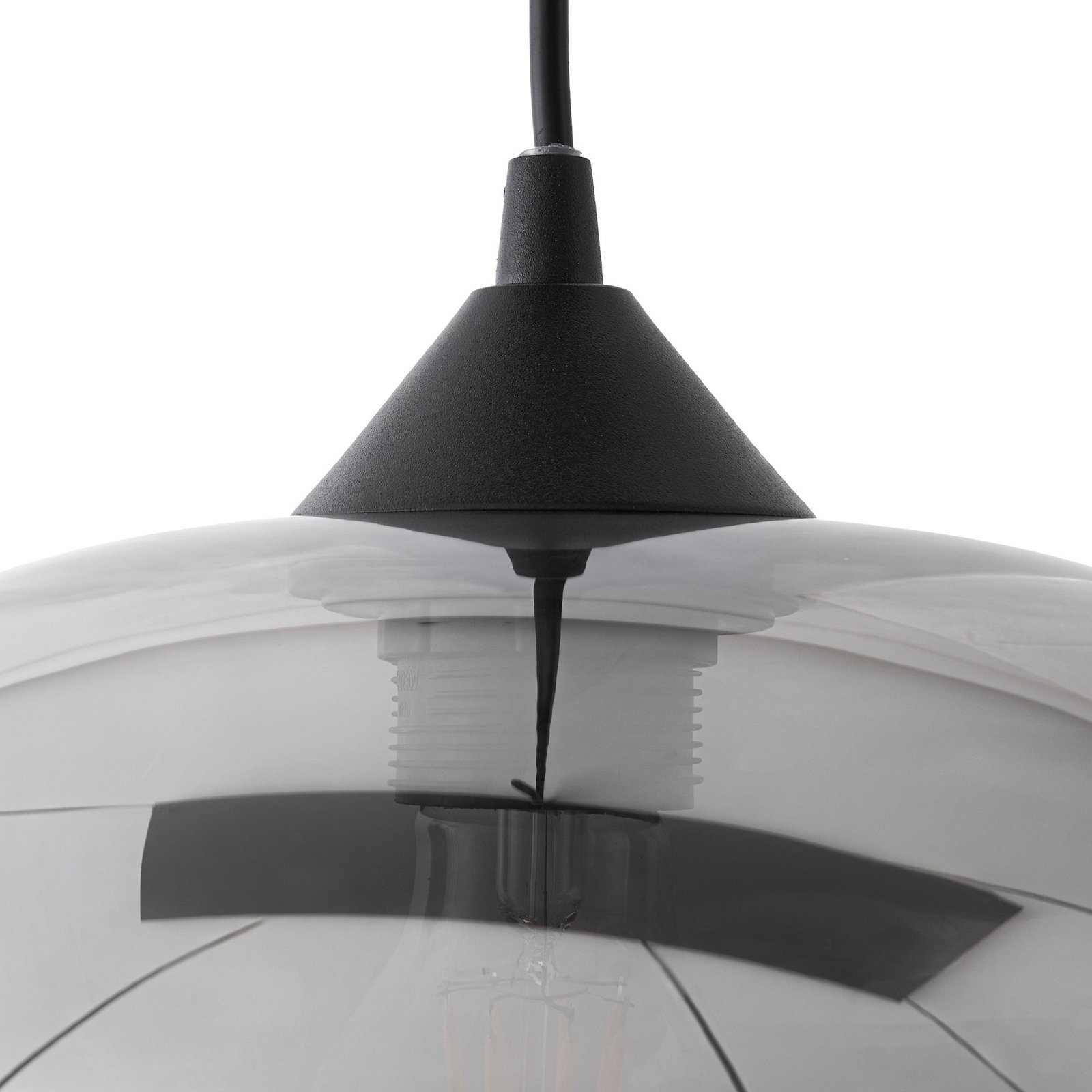 Marla hanglamp, 6-lamps, glas, rookgrijs - Lindby Marla hanglamp, 6-lamps, glas, rookgrijs - Lindby