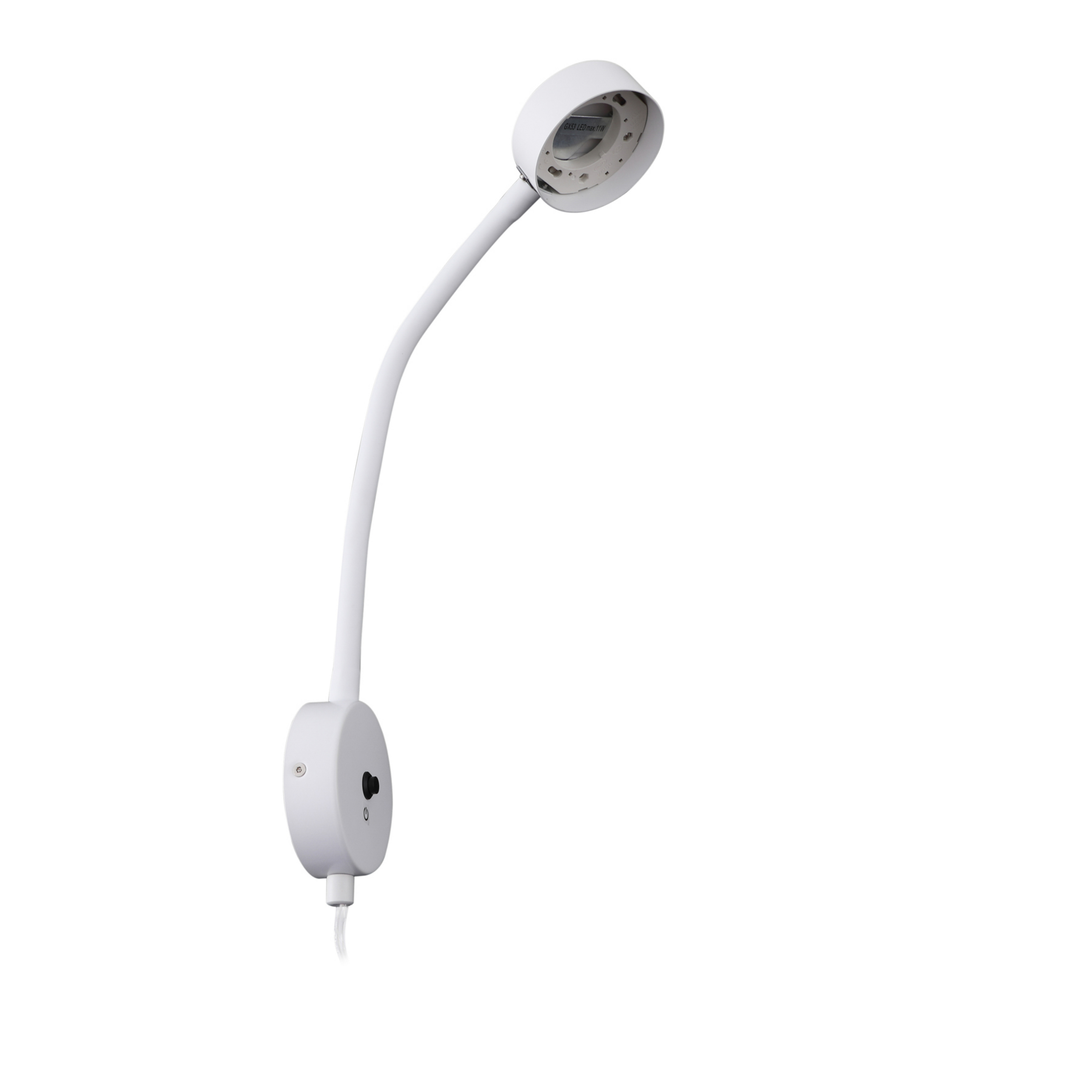 Jyla wall lamp, GX53, matt white, plug, flexible arm - Lindby