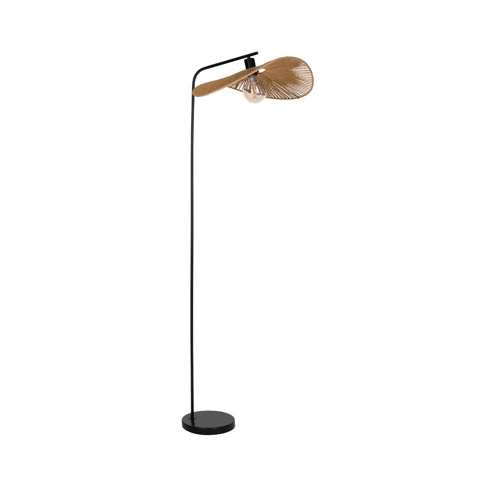 Gulvlampe Siruela, brun, højde 160 cm, papirreb, E27