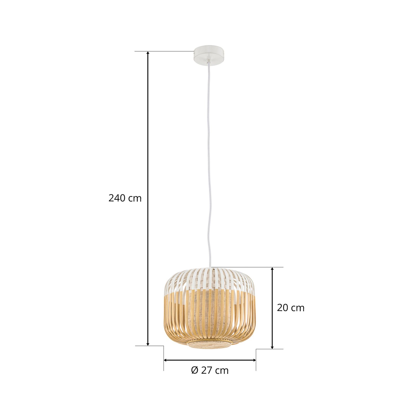 Forestier Bamboo Light XS pendant lamp 27 cm white