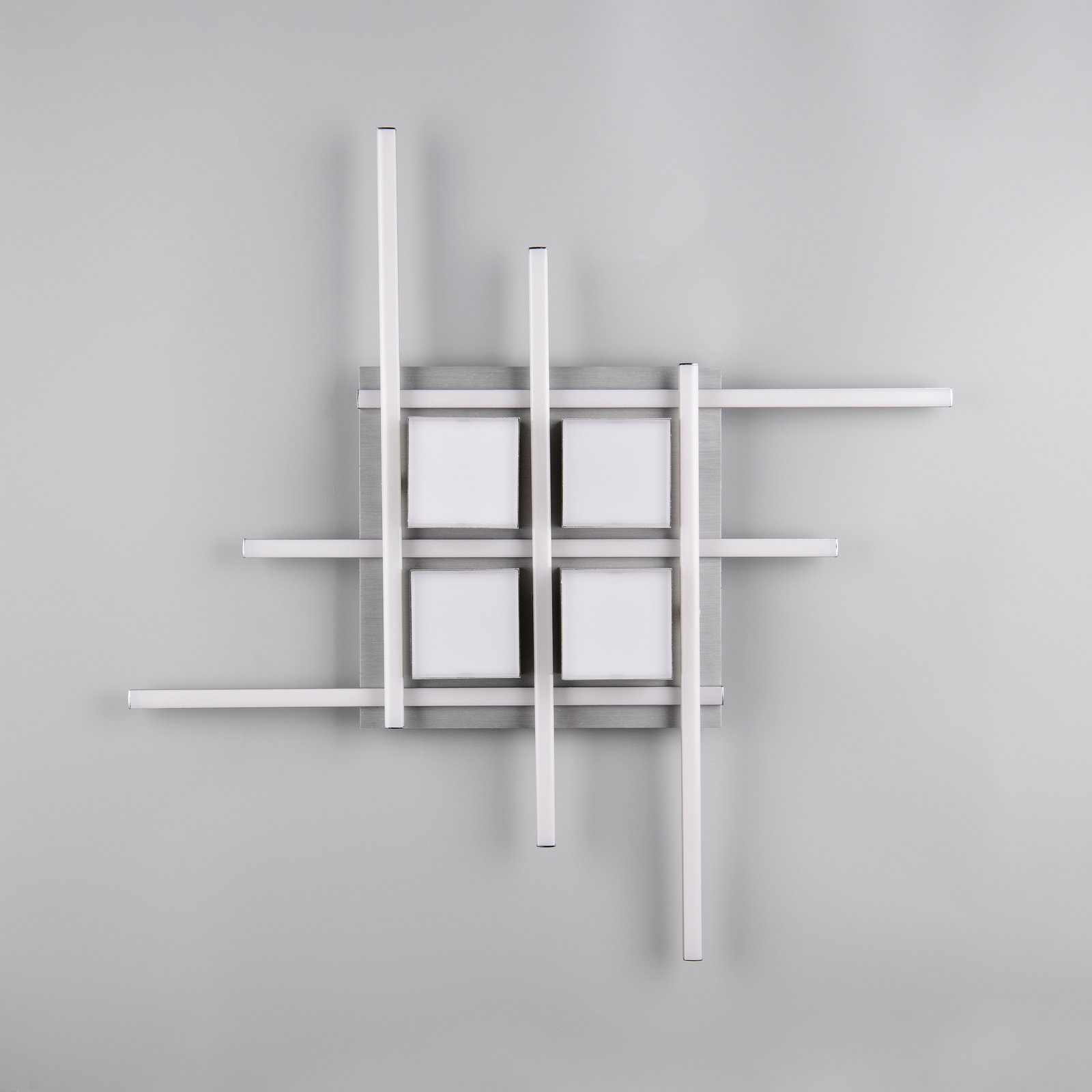 Roger LED ceiling lamp, matt nickel, metal, CCT, remote control.