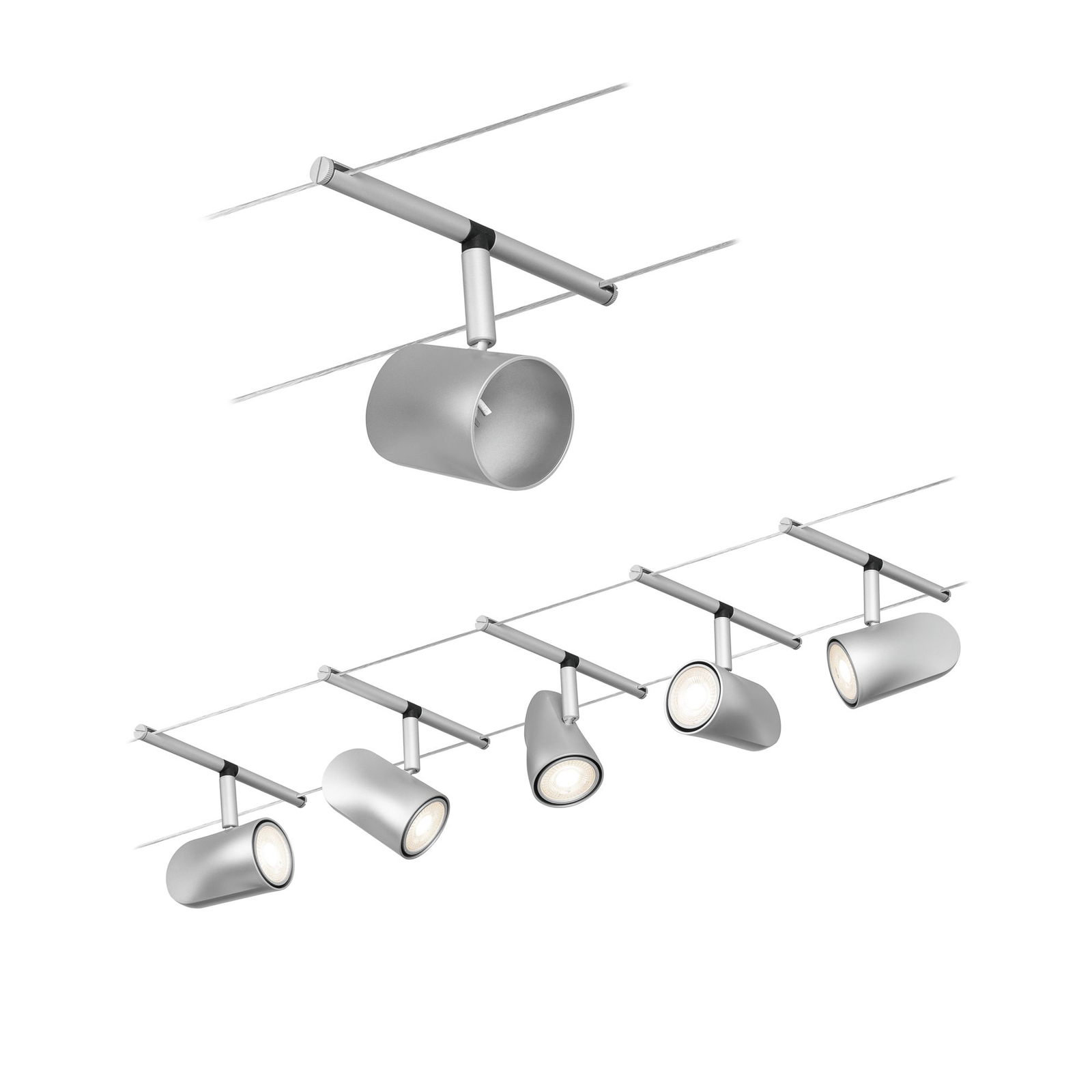 Paulmann Cup cable lighting basic 5-bulb chrome