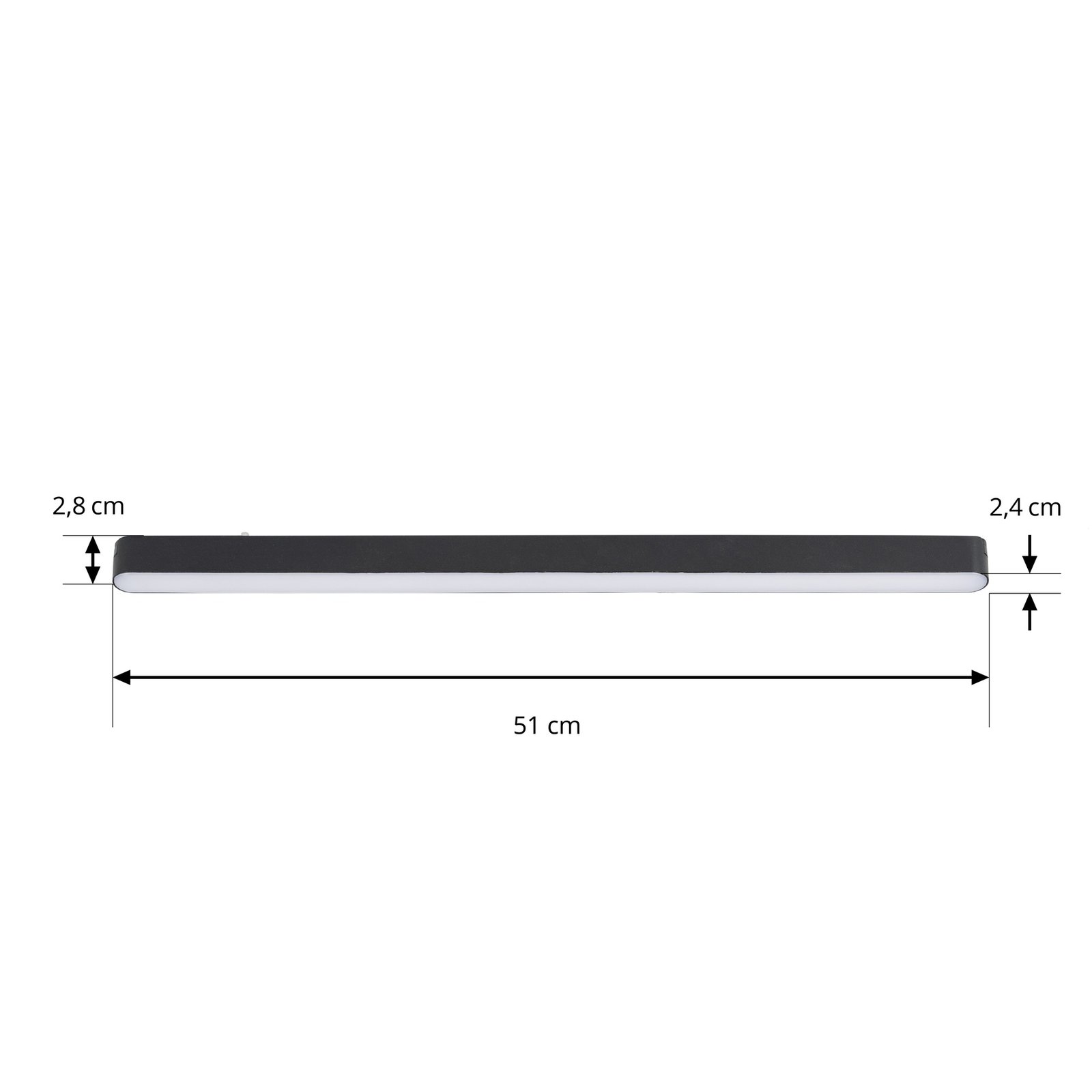 Lindby LED-Leiste 48 V Lumaro,schwarz,20W,Kunststoff,dimmbar