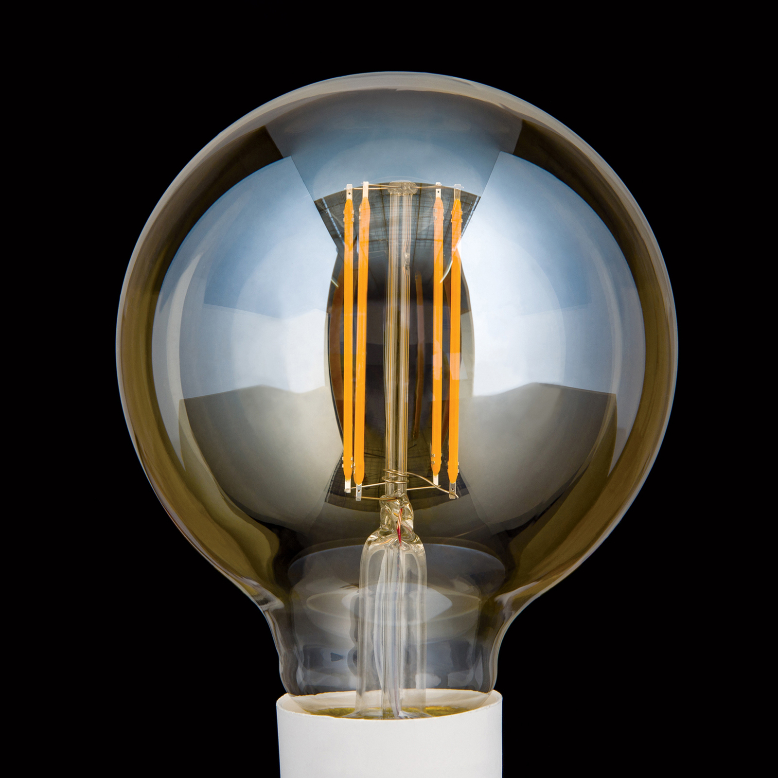LED-globe-lamppu E27 G95 6W amber 2200K himmennys