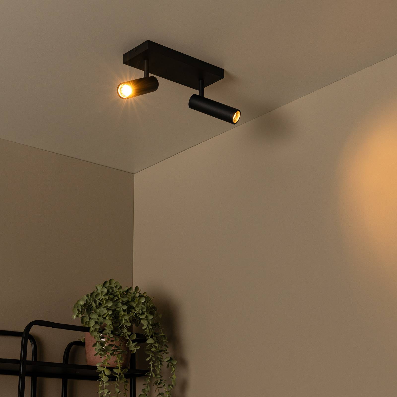 Deckenstrahler Grado, Länge 25 cm, schwarz, Metall, 2-flg. günstig online kaufen