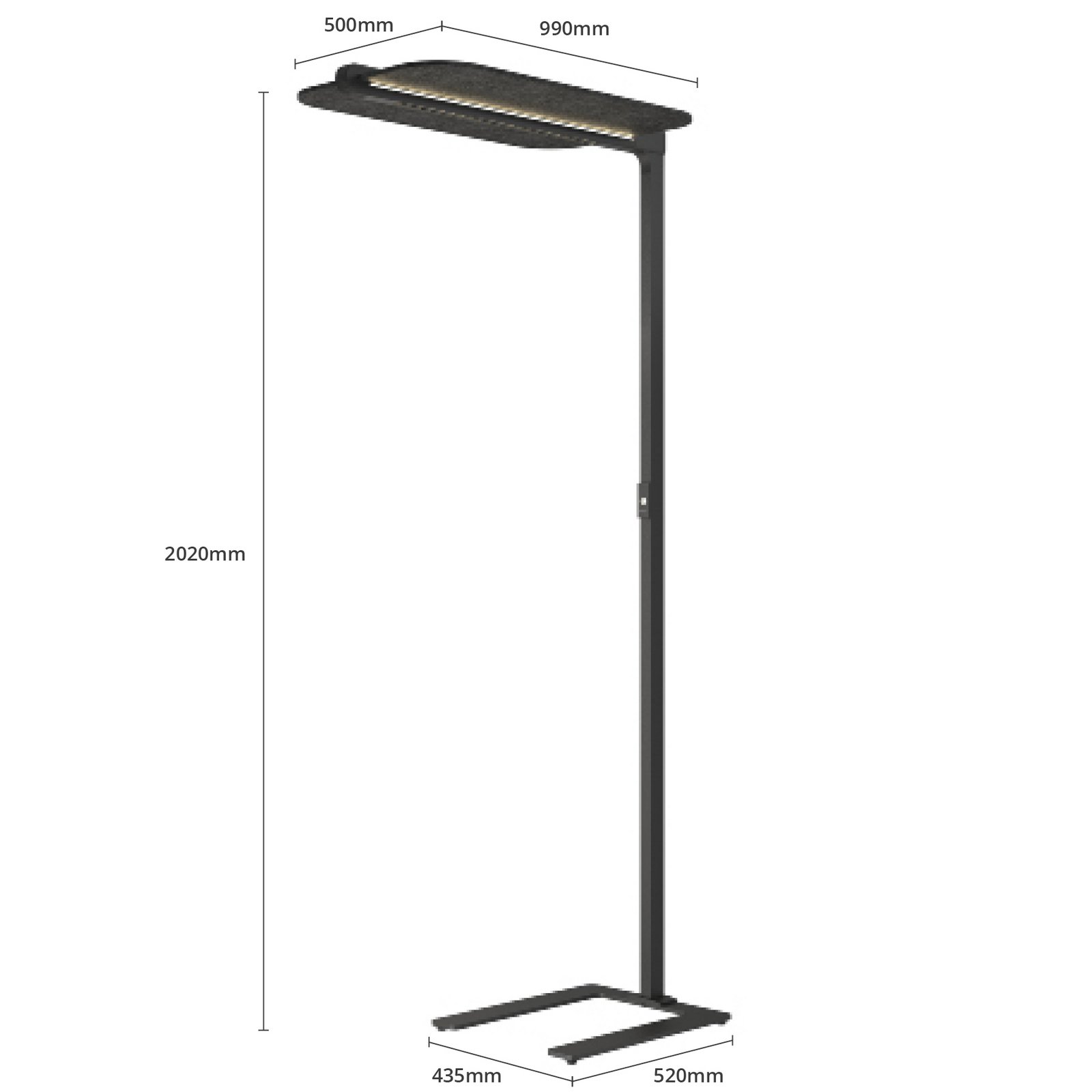 Arcchio Ameir LED office floor lamp, grey felt Lights.co.uk