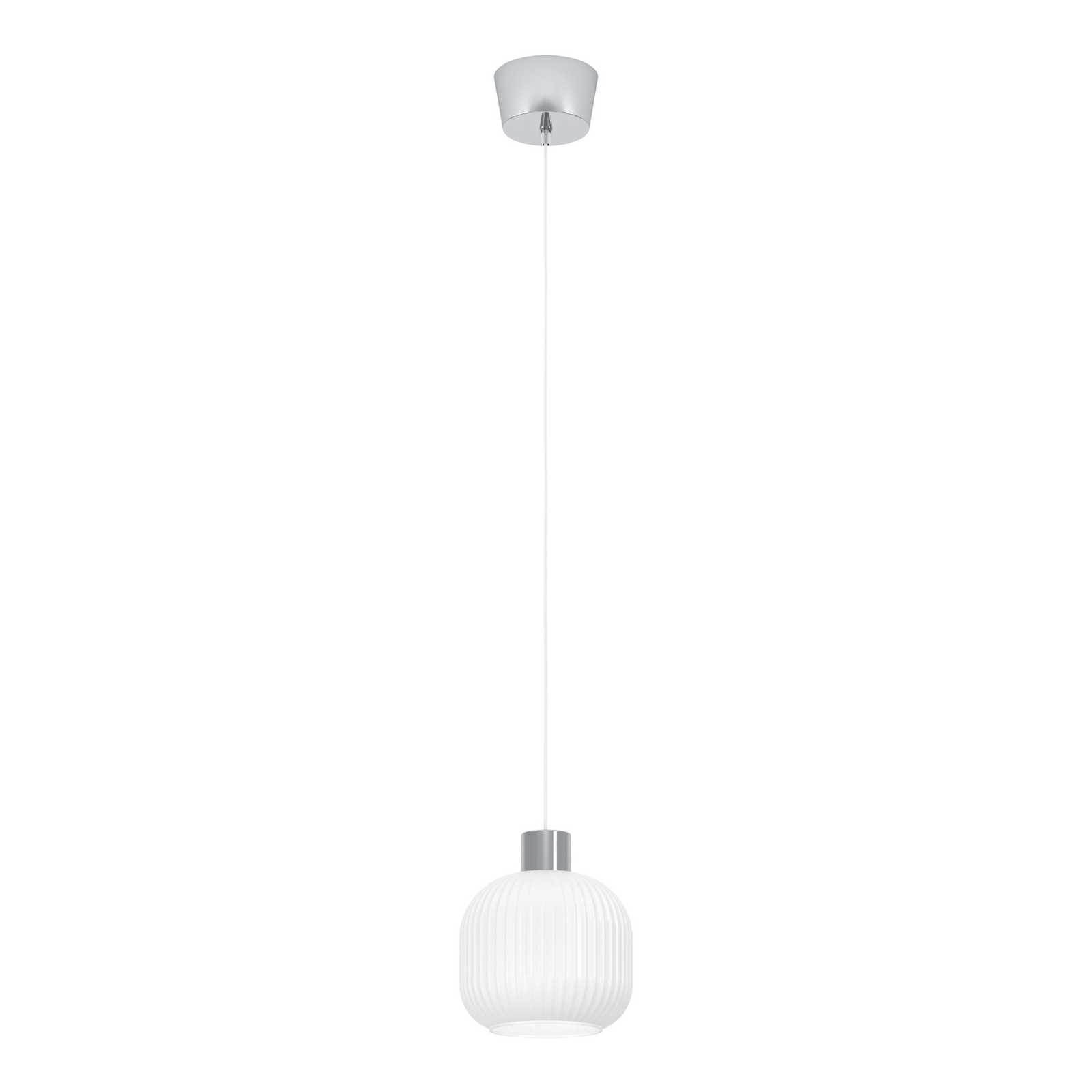 Suspension Dasmina, Ø 20 cm, blanc/chrome, verre, E27