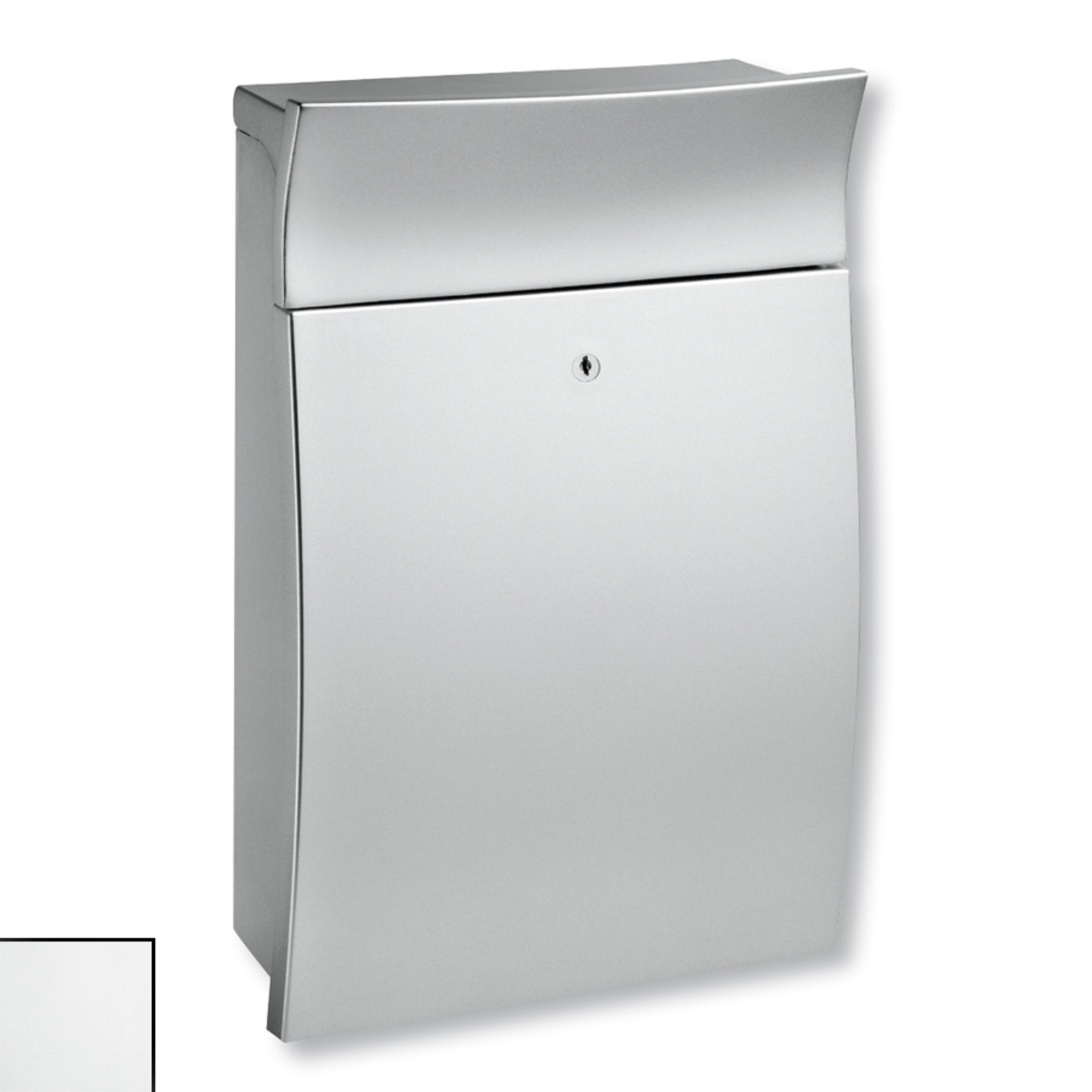 Burgwächter ASPRIT plastic letter box, silver, polystyrene, W: 29 cm, H: 47.5 cm