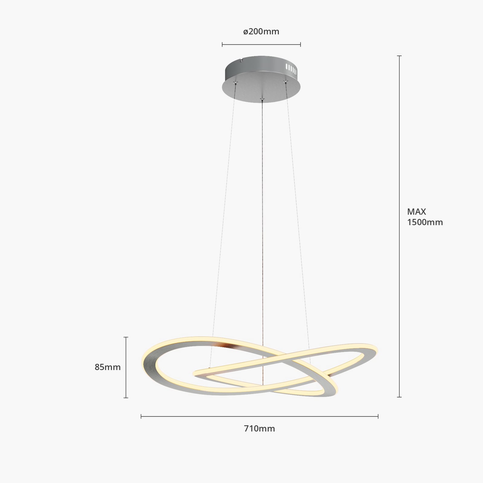 UDGÅET - Shona LED Visilica Satin nikal - Lucande