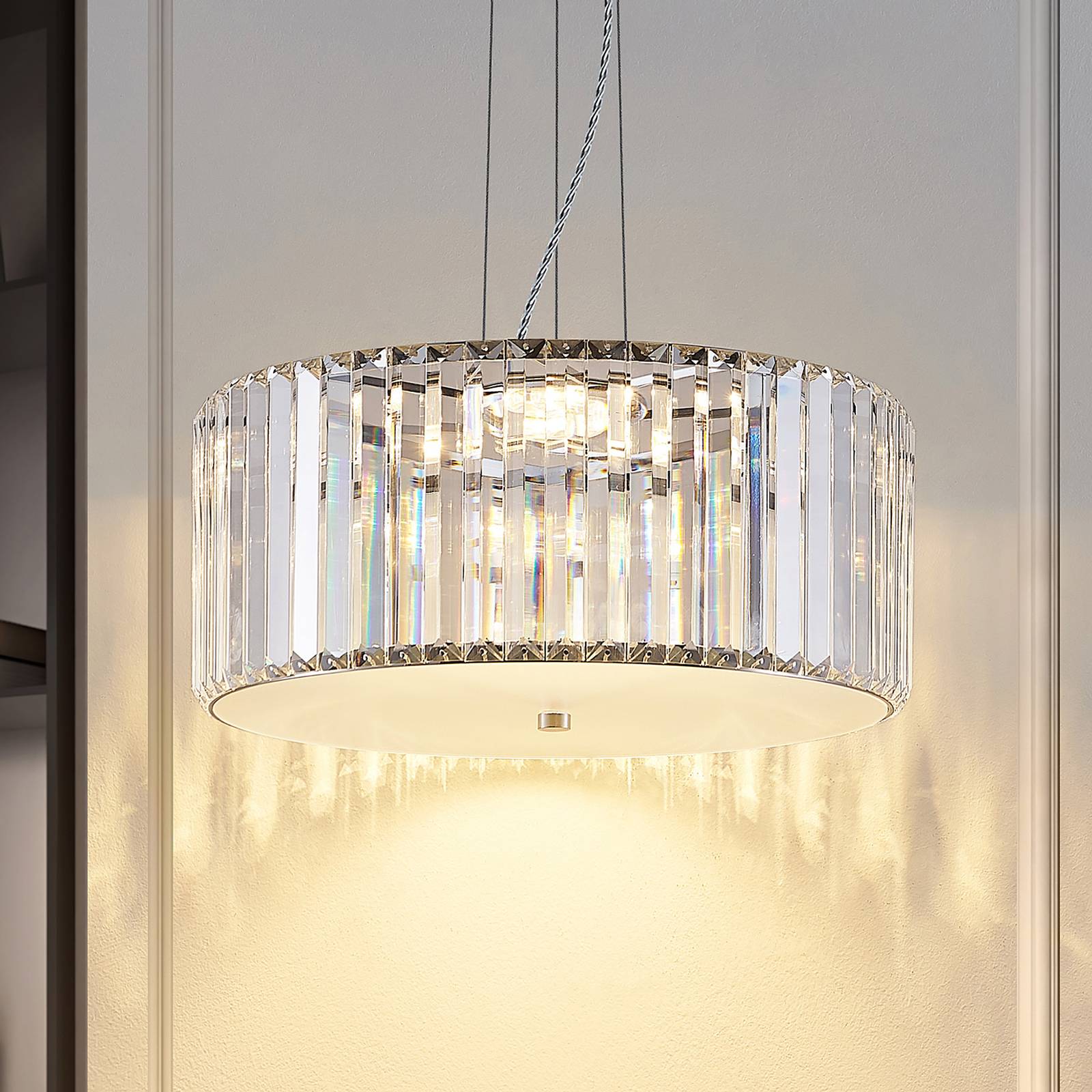 Lucande Alobani LED-Hängeleuchte mit Kristallen