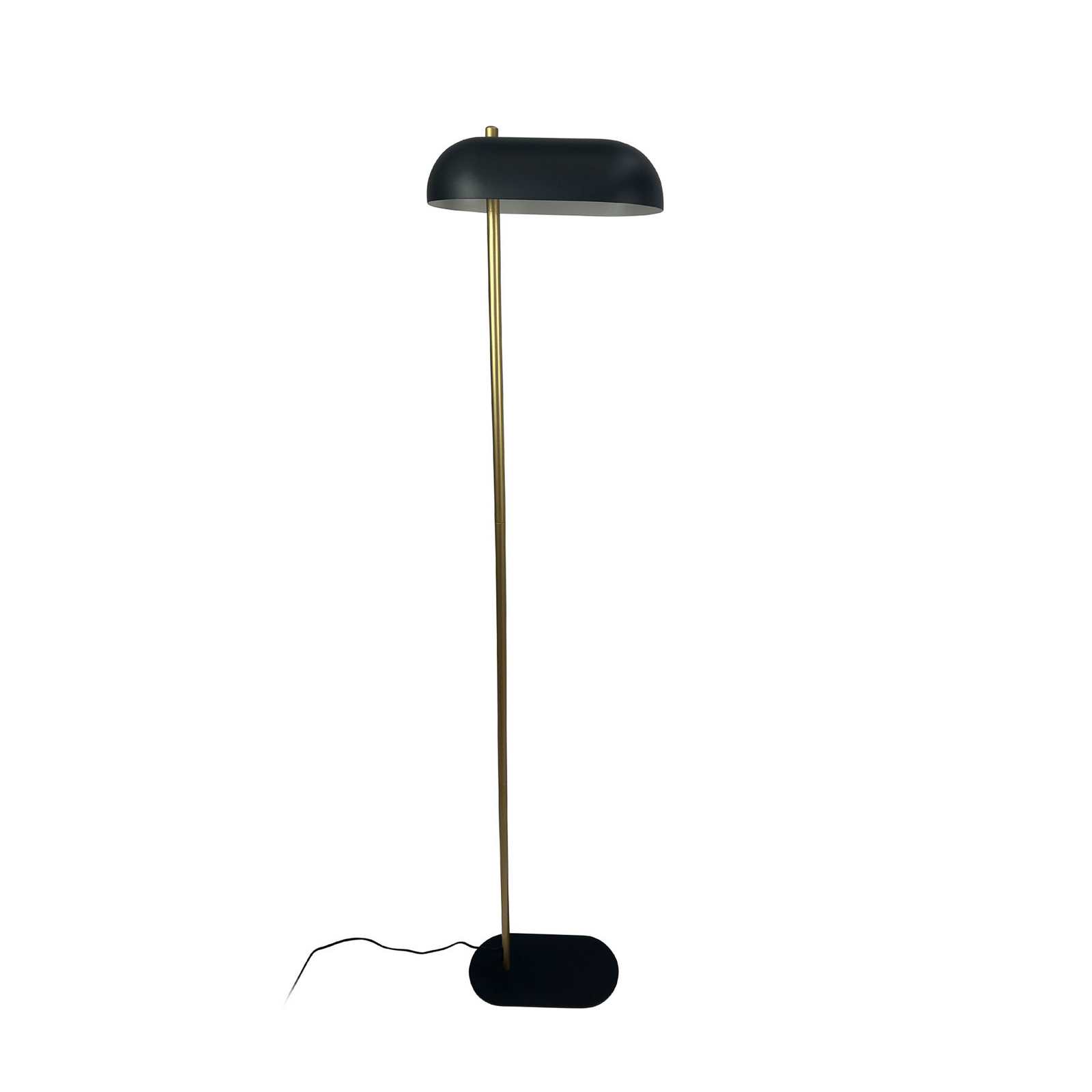 Lampe sur pied Dyberg Larsen Arch, noir/laiton, 143 cm