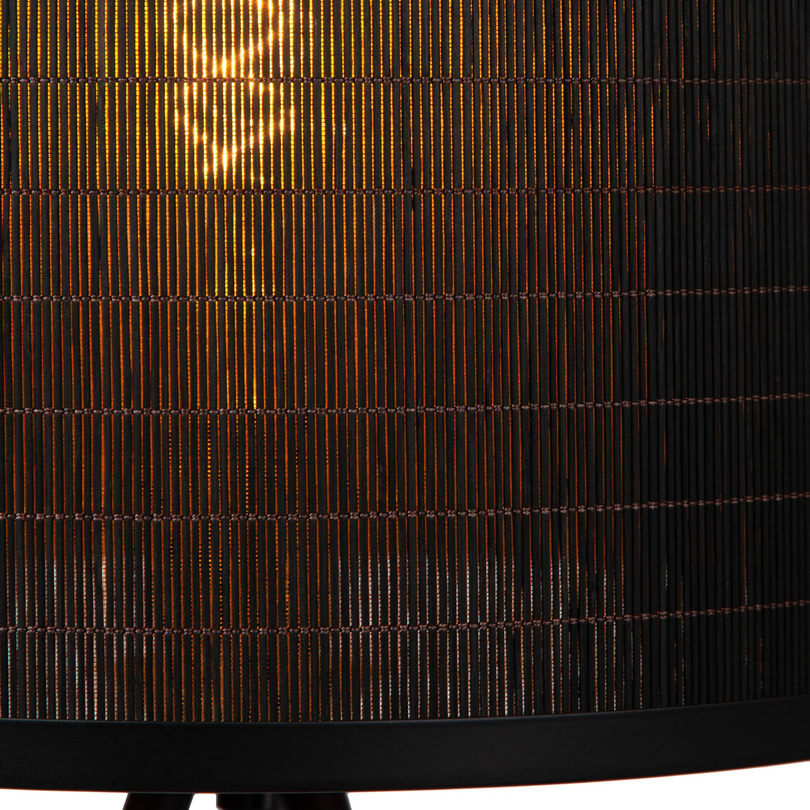 Tagalska talna svetilka iz bambusa, črna, stativ