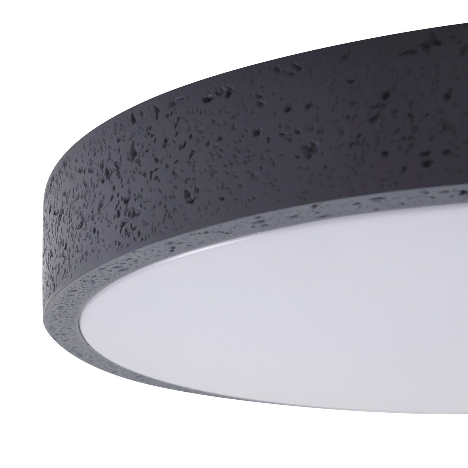 Lindby LED ceiling light Manala, concrete grey, RGB, CCT, remote control