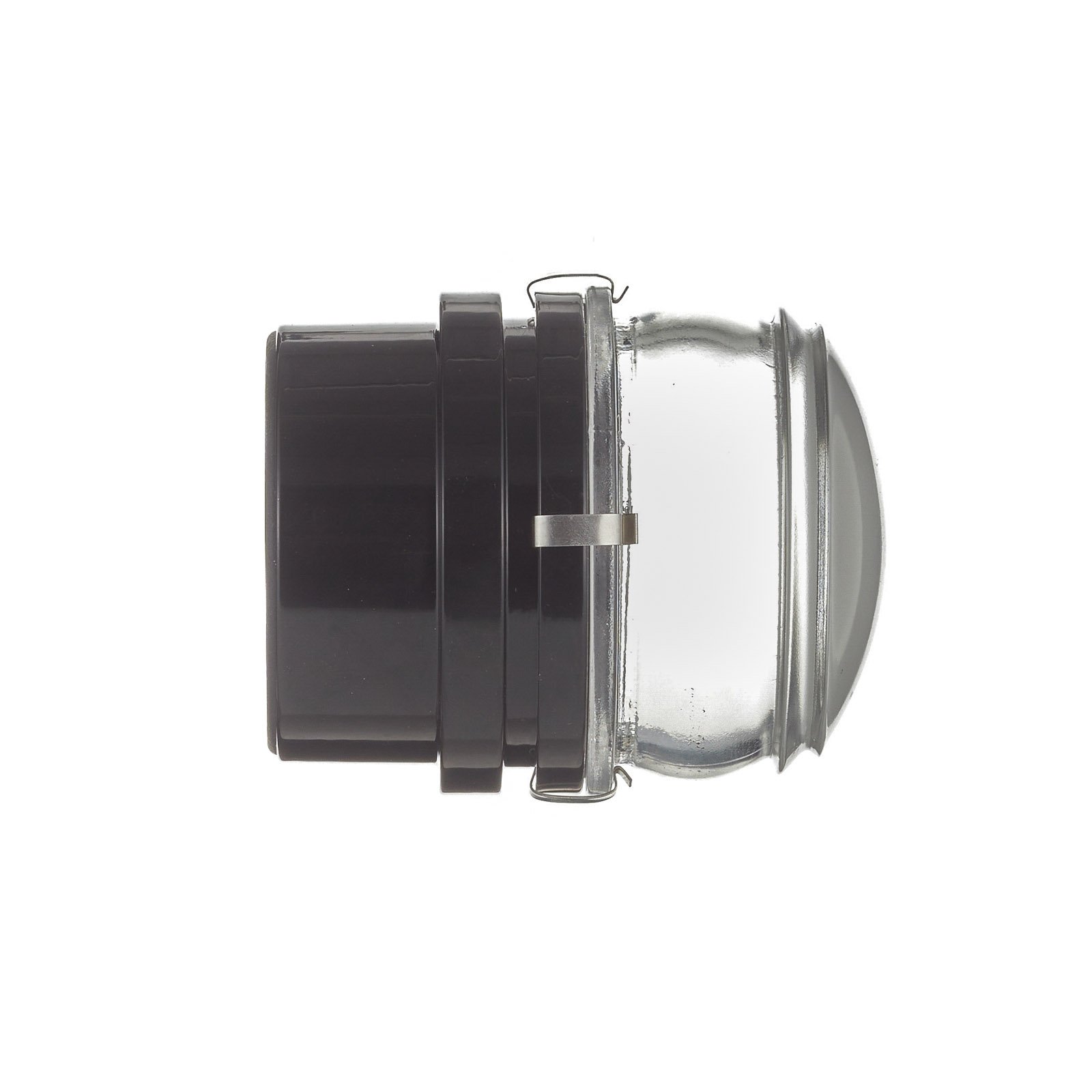 Oluce Fresnel wandlamp w. glazen lens IP44 zwart
