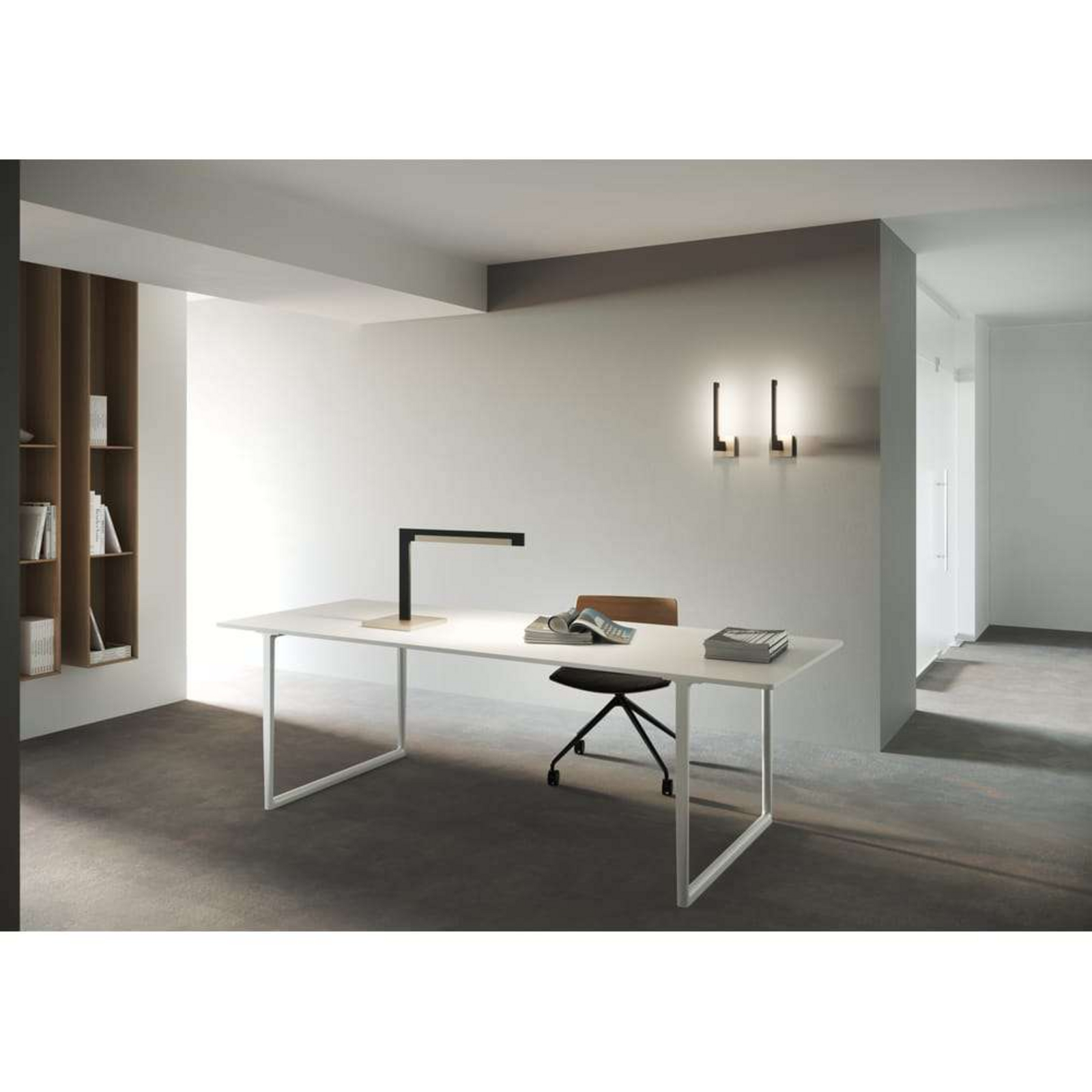 Inlay T2 Linear Lampă de Masă Satin Matt Black/Satin Silver - Light-Point