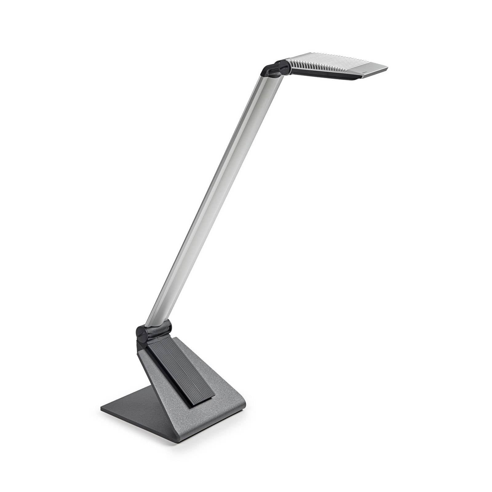 LED-Schreibtischleuchte MAULsolaris, silber, Höhe 64 cm