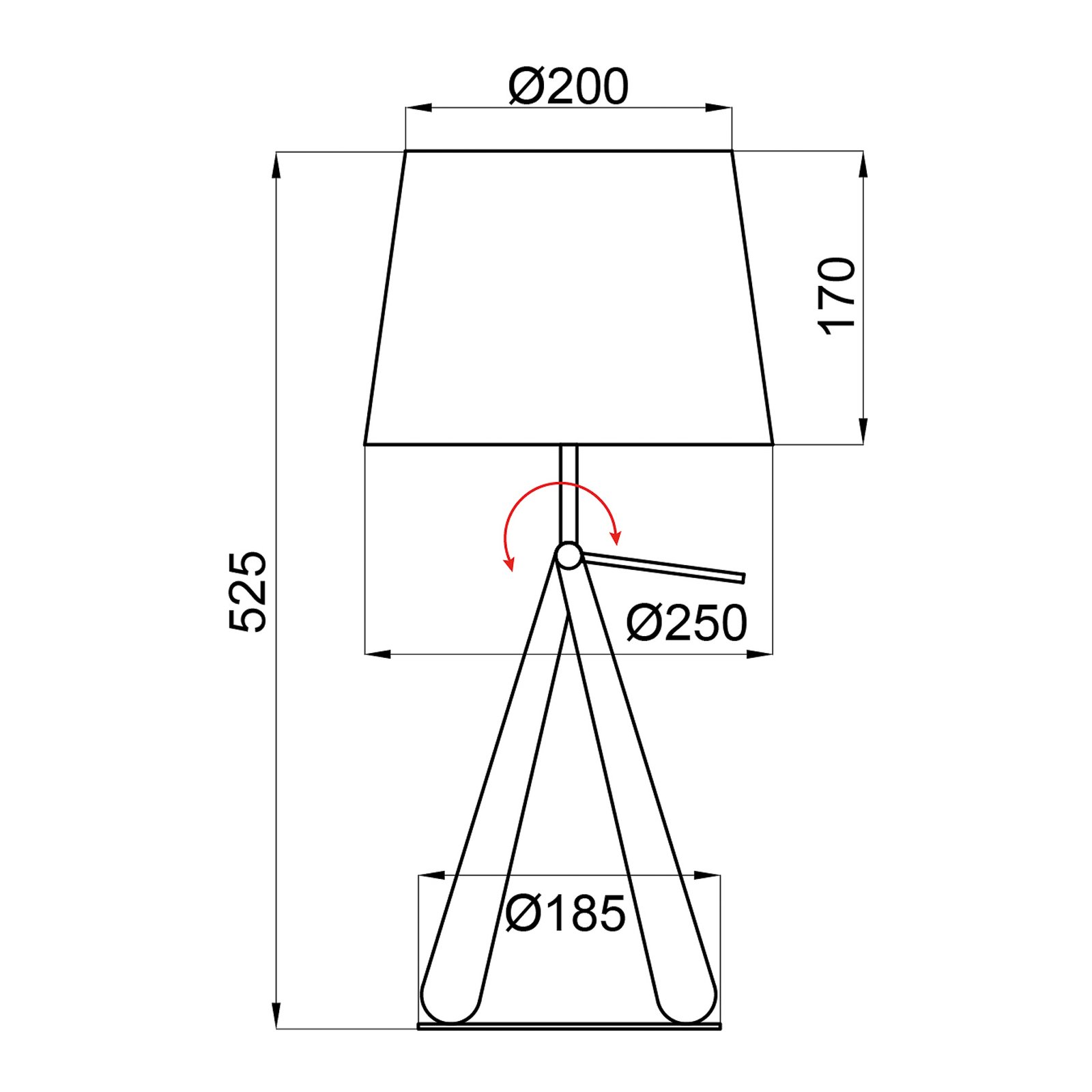 Stolna lampa Zazou LT bijela / svijetlo drvo