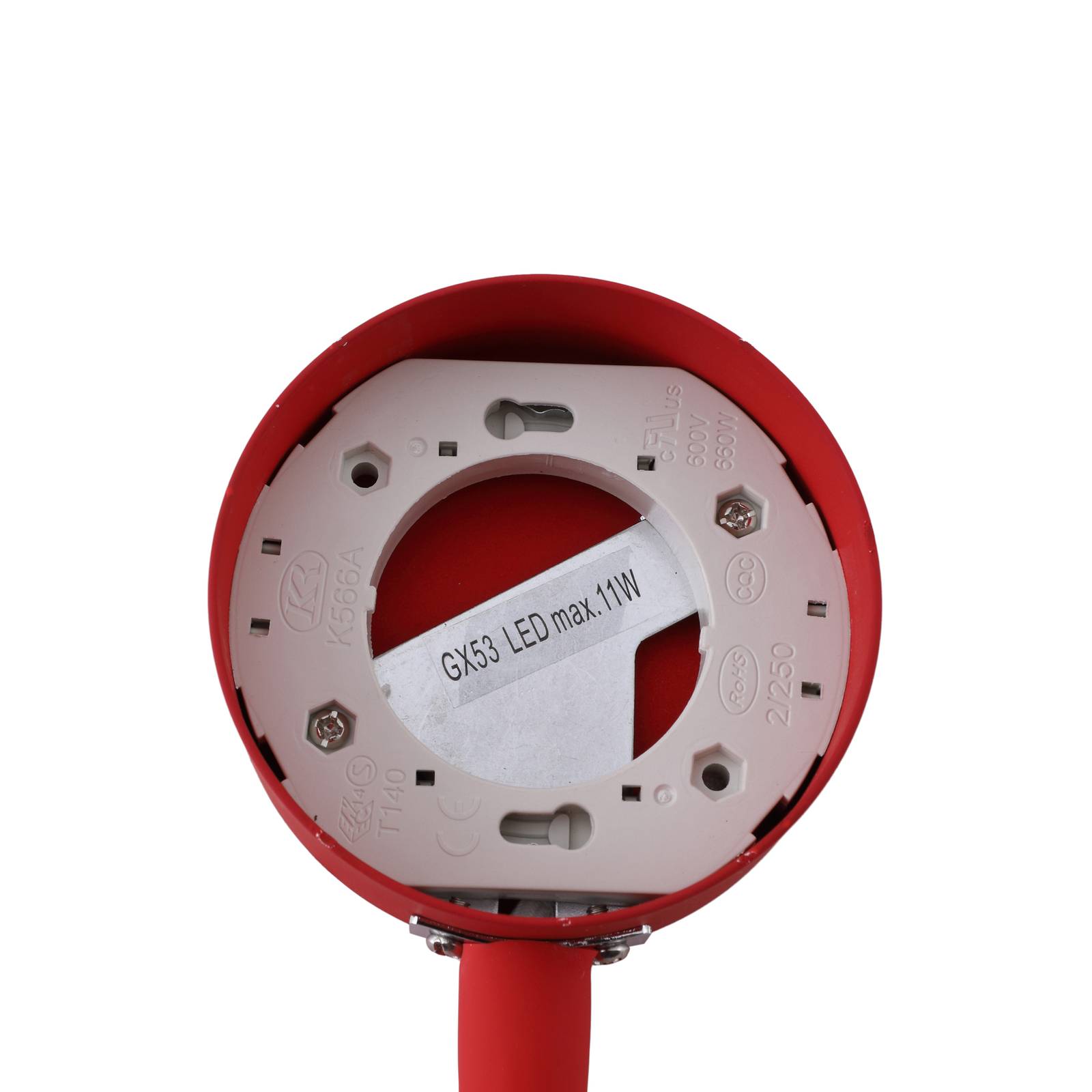 Lampa ścienna Lindby Jyla czerwony/czarny klosz 4 200 K elastyczne ramię