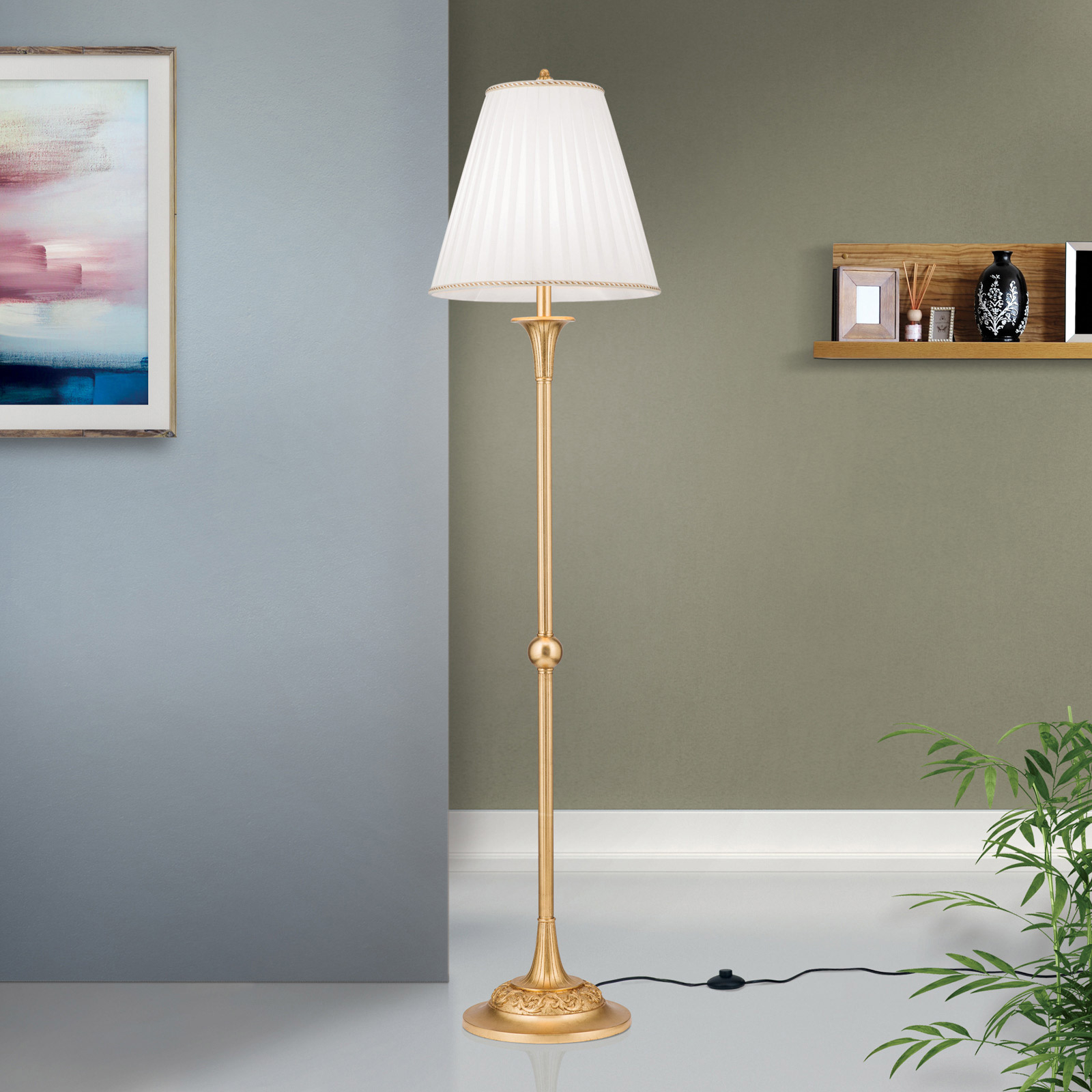 Donata Floor Lamp Stylish with Pleated Shade