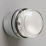 Oluce Fresnel - Wandlampe mit Glaslinse IP44, grau