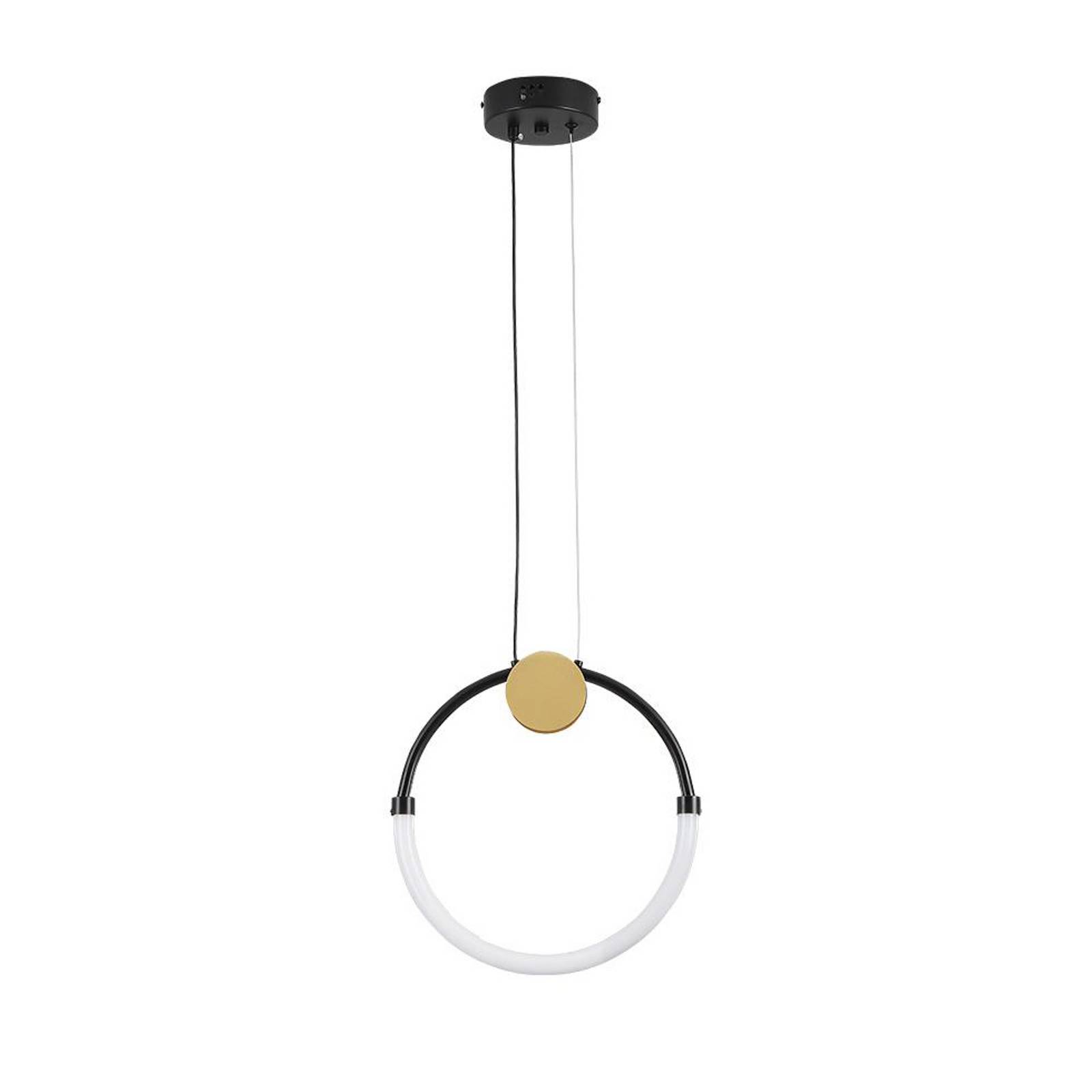 Żyrandol LED Briana, Ø 30 cm, czarny/złoty, metal