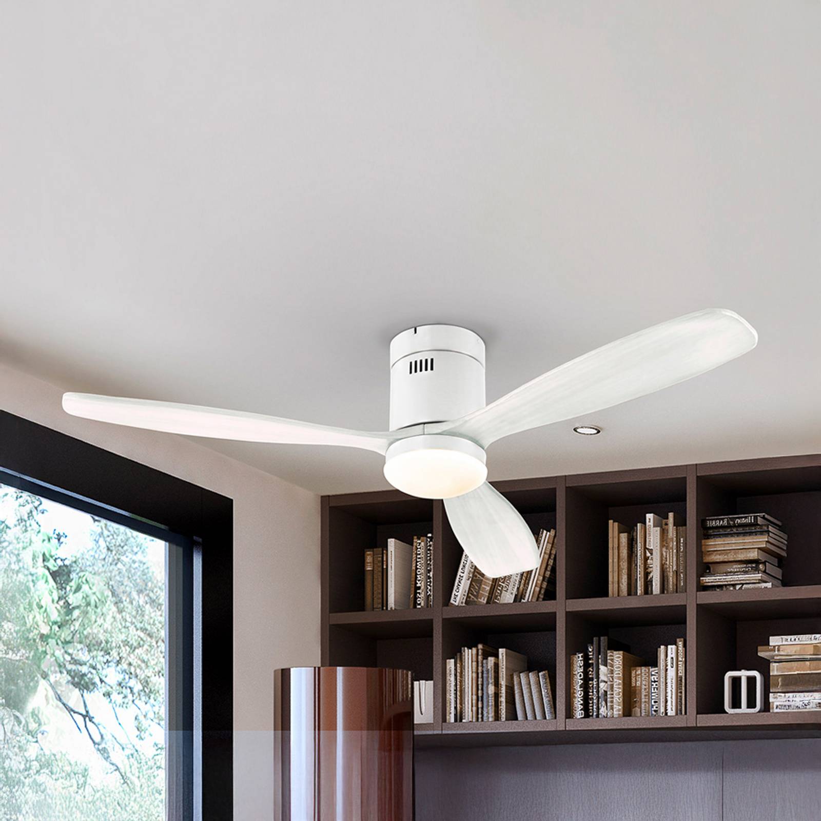 Schuller Valencia LED stropní ventilátor Siroco, bílý, Ø 132 cm, tichý, CCT