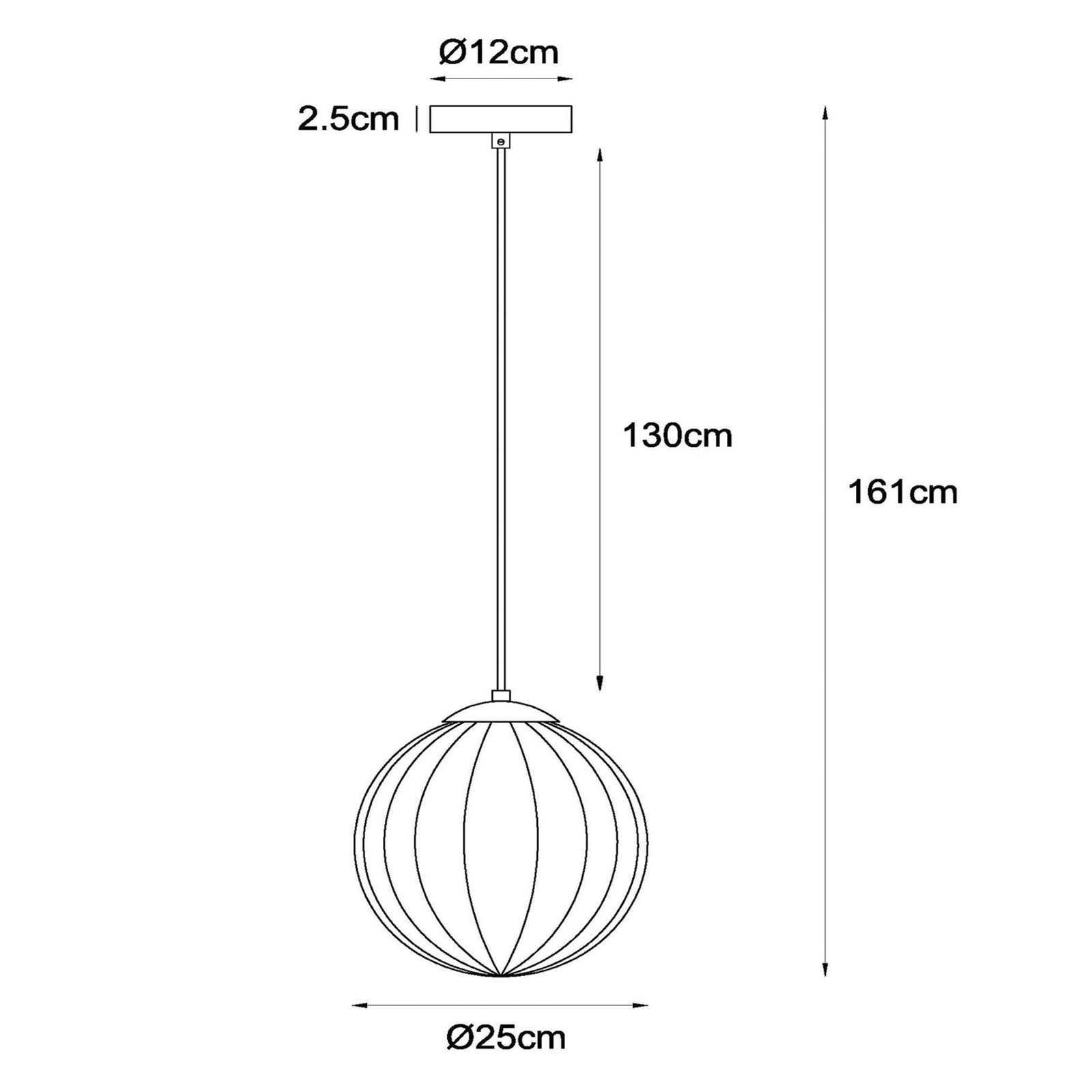 Monsaraz pendant light, Ø 25 cm, amber. Glass, 1-bulb