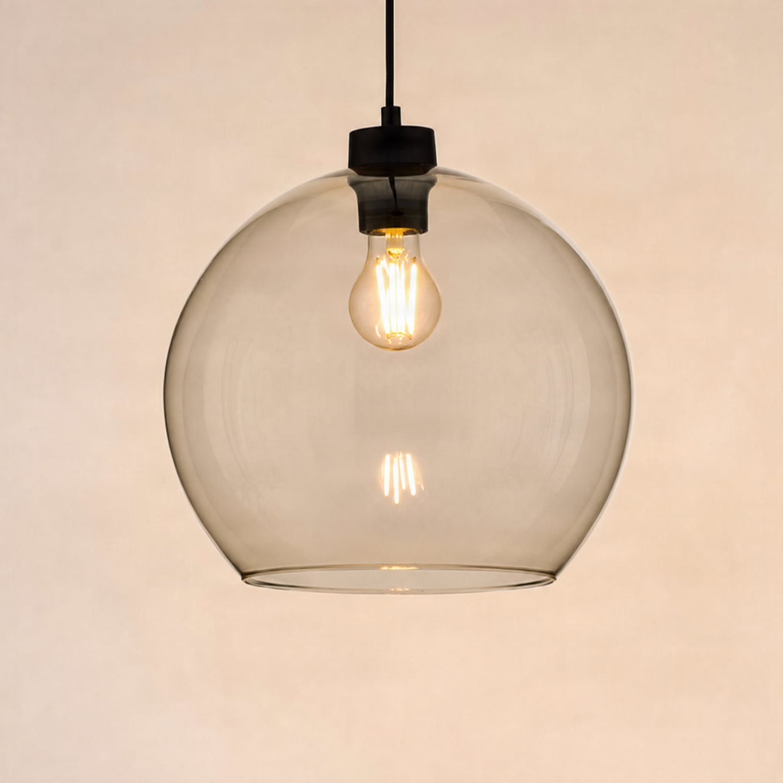 Lámpara colgante Cubus, color ámbar, cristal, Ø 30 cm, E27