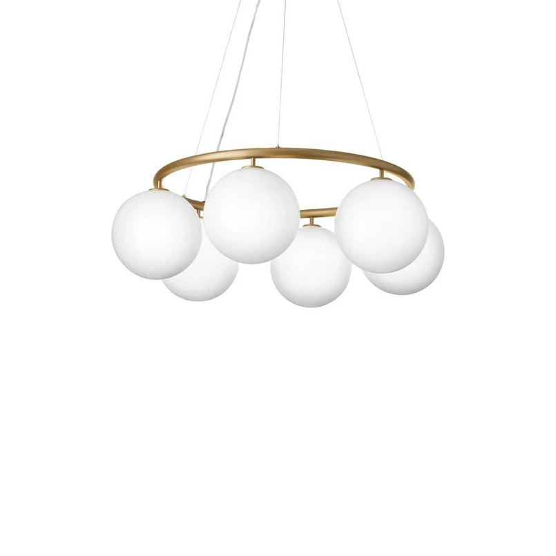 Nuura - Miira 6 Circular Kronleuchter Brass/Opal