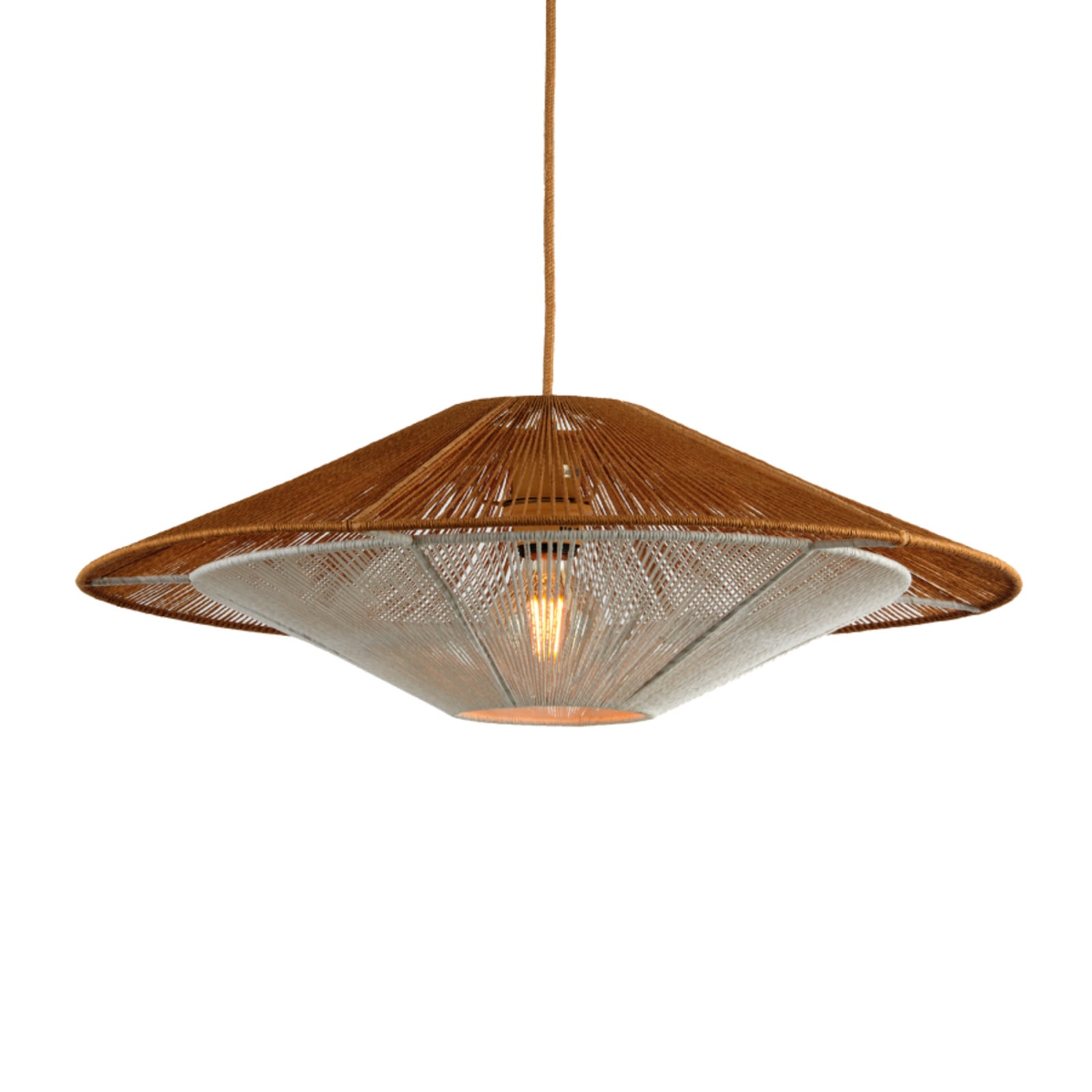 GOOD & MOJO Hängelampe Lumbini, Ø60 cm, natur, Papierseil