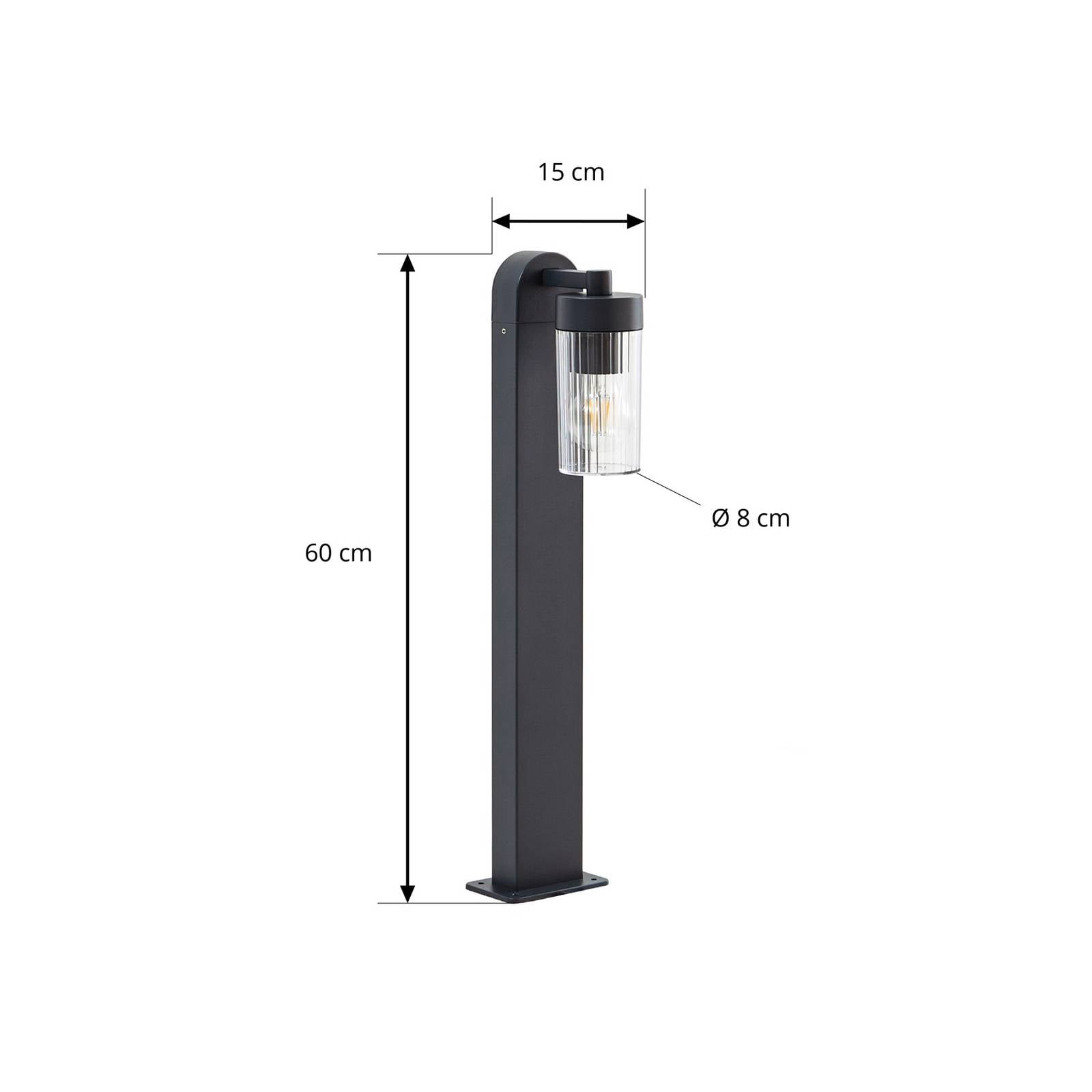 Słupek oświetleniowy Lindby Kaliro, antracyt, 60 cm, E27, IP54