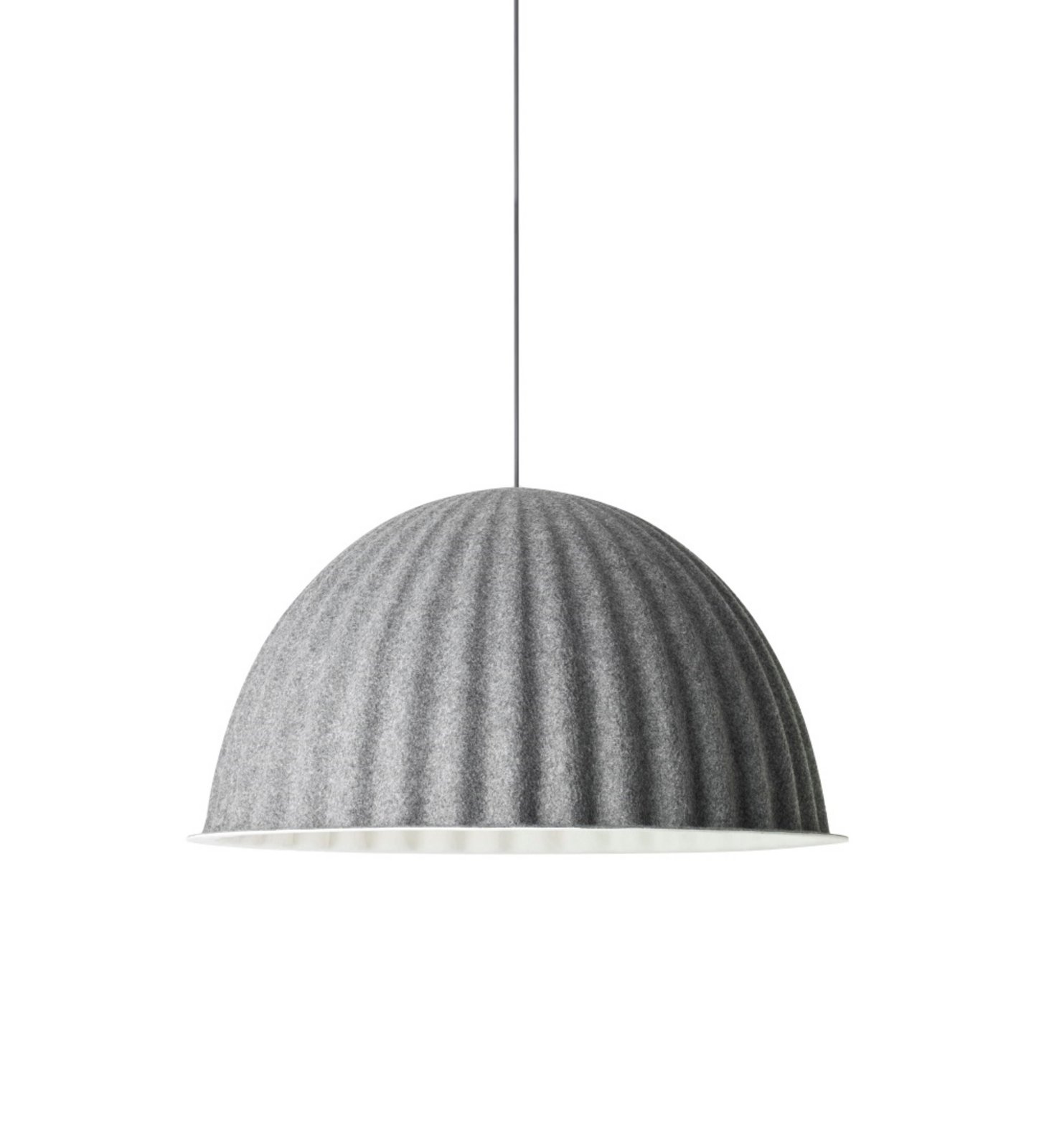 Lampă suspendată Muuto Under the Bell, Ø 82 cm, gri