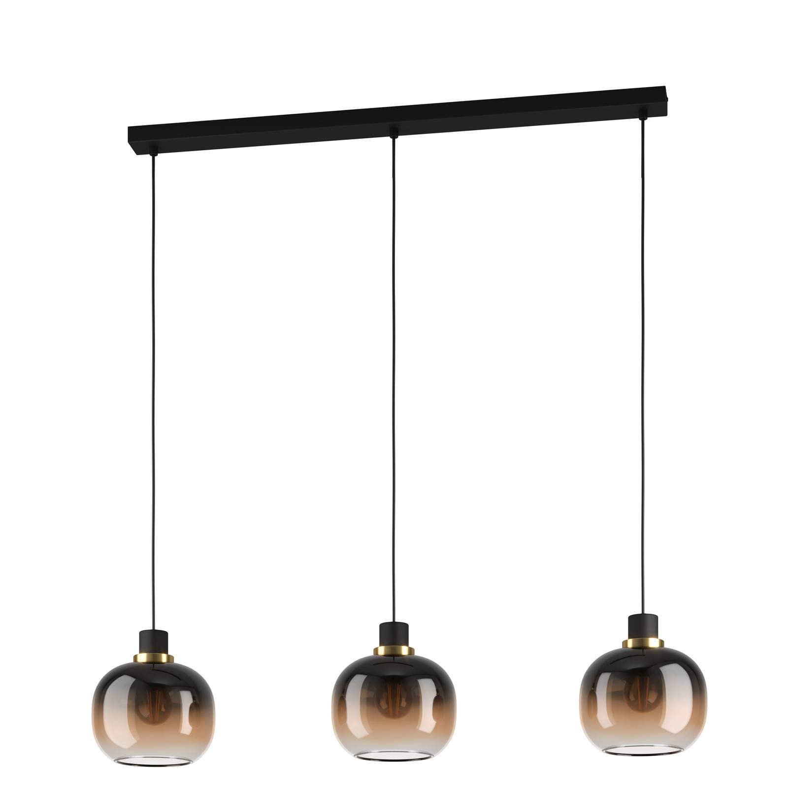 99615 Hängeleuchte oilella messing schwarz-braun-transparent L95 B19 H110cm dimmbar - Eglo