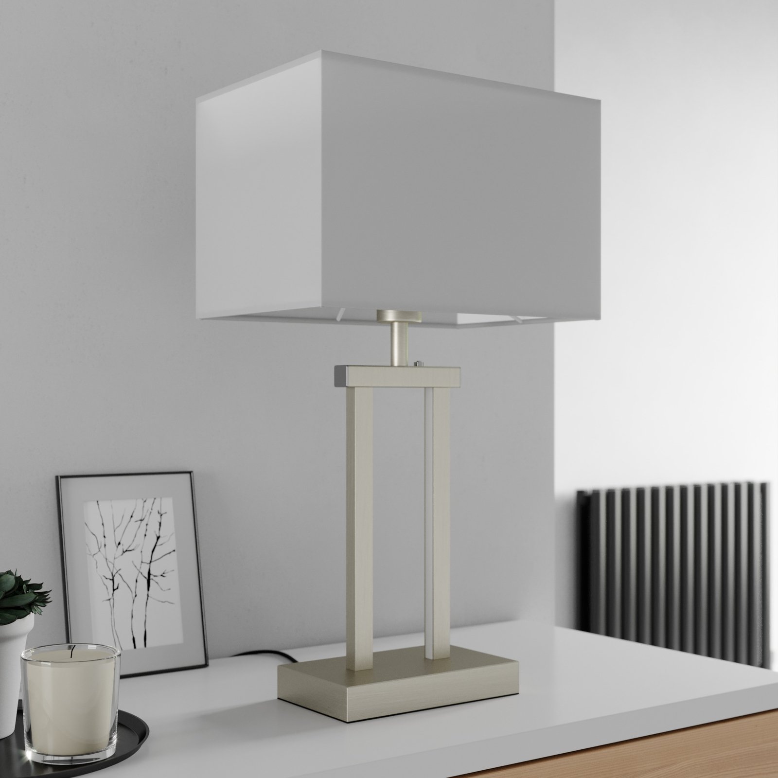 Sigurd Pöytävalaisin White/Nickel - Lindby