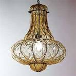 Handgemaakte hanglamp DOGE, amber, 53 cm