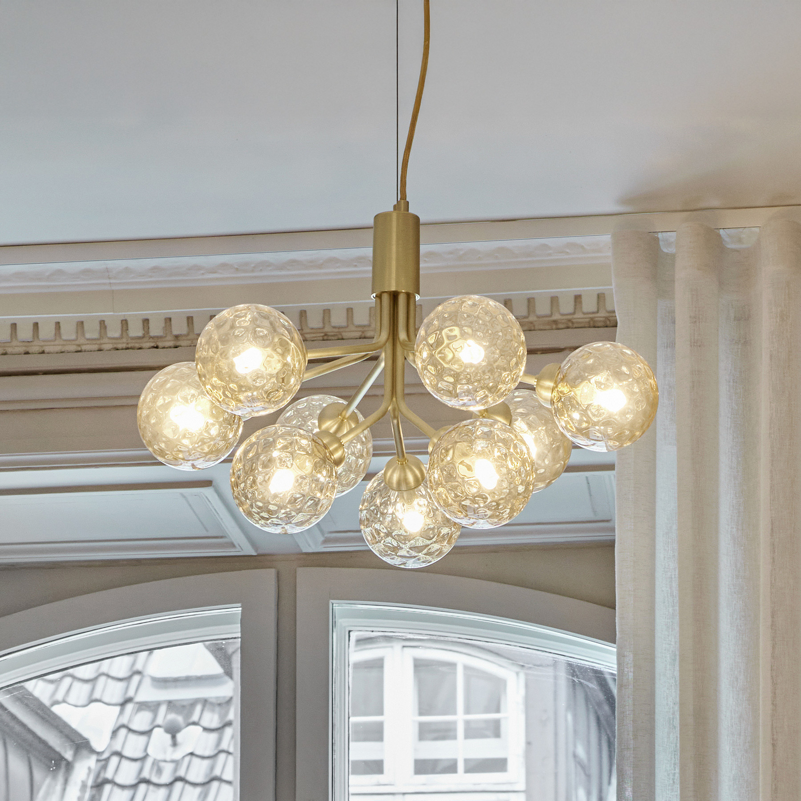 Apiales 9 lustres, laiton/or, Ø 60 cm, à 9 lampes - Nuura