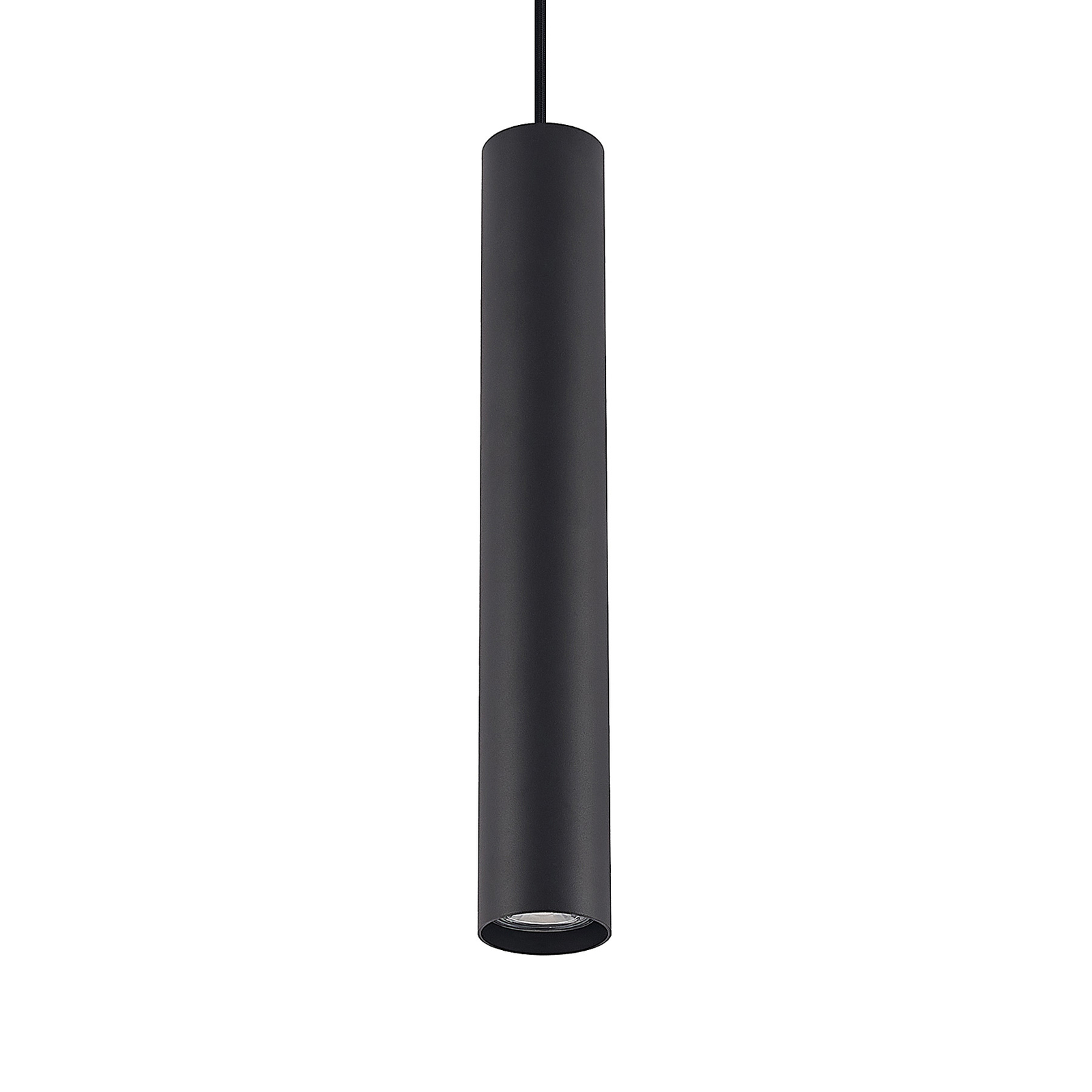 Lindby hanging light Linaro, 40 cm, black, 1-phase, Ø 6 cm